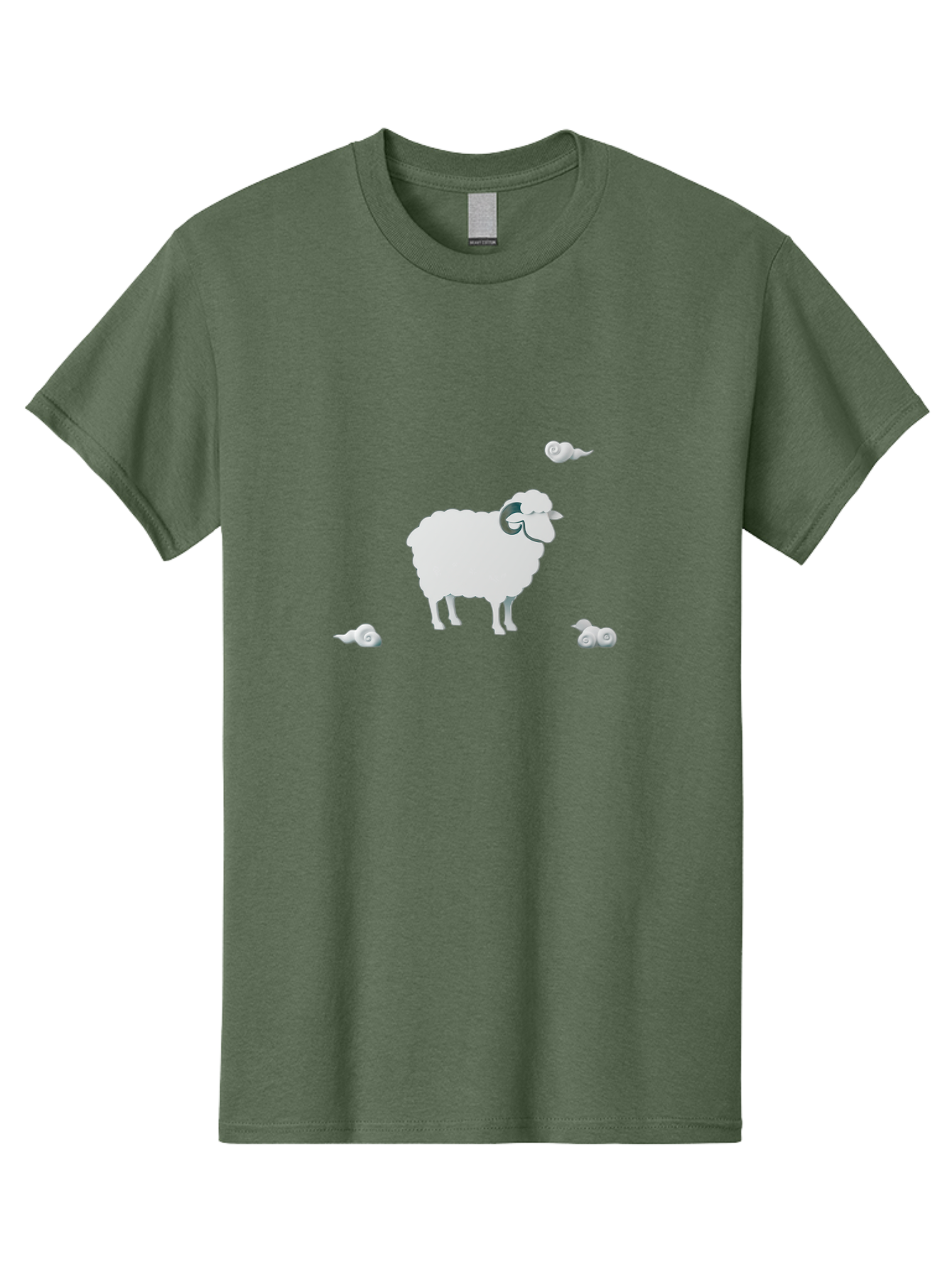 White-Ram-And-Snails Men'S Graphic Tee, 100% Cotton, Comfortable Casual Summer Wear, Machine Washable, Sheep With Snails, Snails On Sheep, Farm Animals, Garden Pests, Slow Moving Creatures, White Sheep Bad916 10