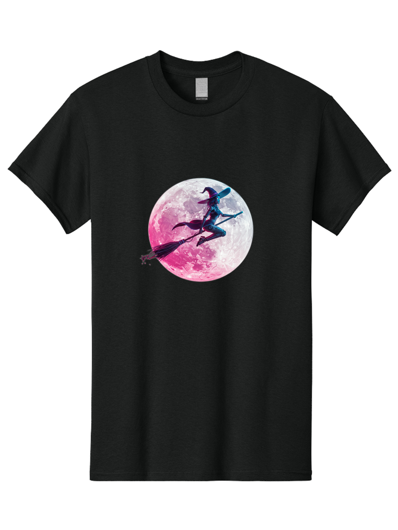 Witch-Flying-On-Broomstick-1 Men'S Graphic Tee, 100% Cotton, Comfortable Casual Summer Wear, Machine Washable, Witch Flying On Broomstick, Full Moon, Mystical Powers, Magical Night, Fantasy Scene, Supernatural Being, Occult Practices, Bad920 15