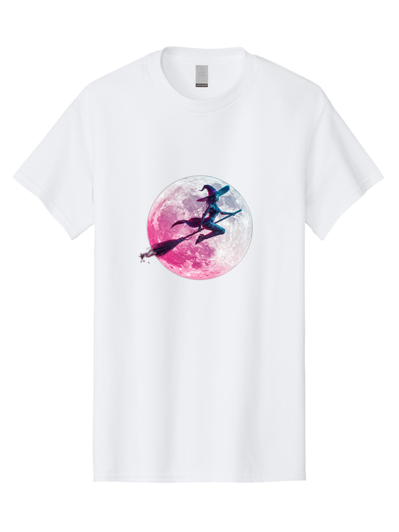 Witch-Flying-On-Broomstick-1 Men'S Graphic Tee, 100% Cotton, Comfortable Casual Summer Wear, Machine Washable, Witch Flying On Broomstick, Full Moon, Mystical Powers, Magical Night, Fantasy Scene, Supernatural Being, Occult Practices, Bad920 7