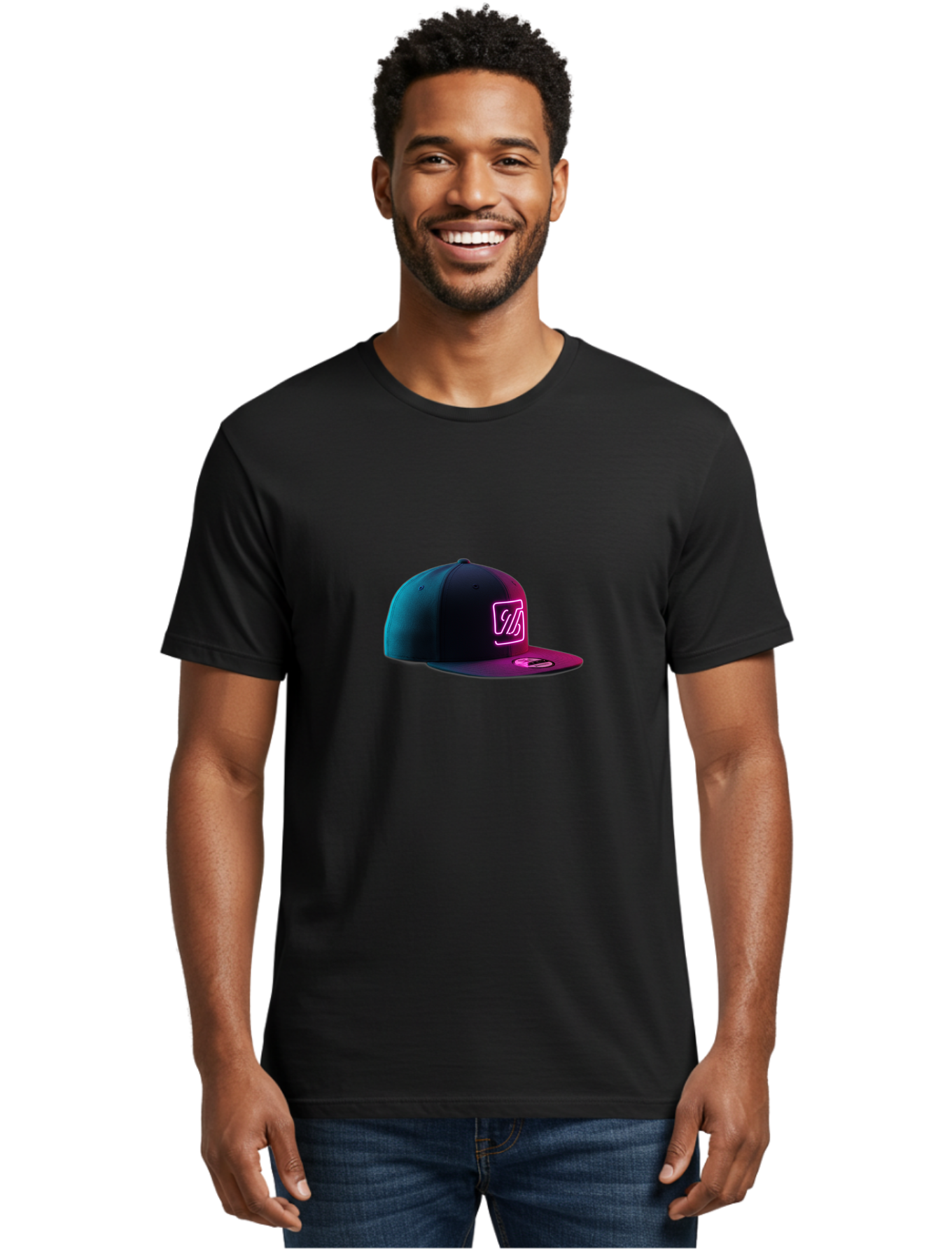 Yd-Logo-Cap Men'S Graphic Tee, 100% Cotton, Comfortable Casual Summer Wear, Machine Washable, Black Baseball Cap, Snapback Hat, Neon Pink Logo, Zild Branding, Streetwear Fashion, Trendy Accessories, Bold Design, Modern Style, Edgy Look Bad936 27