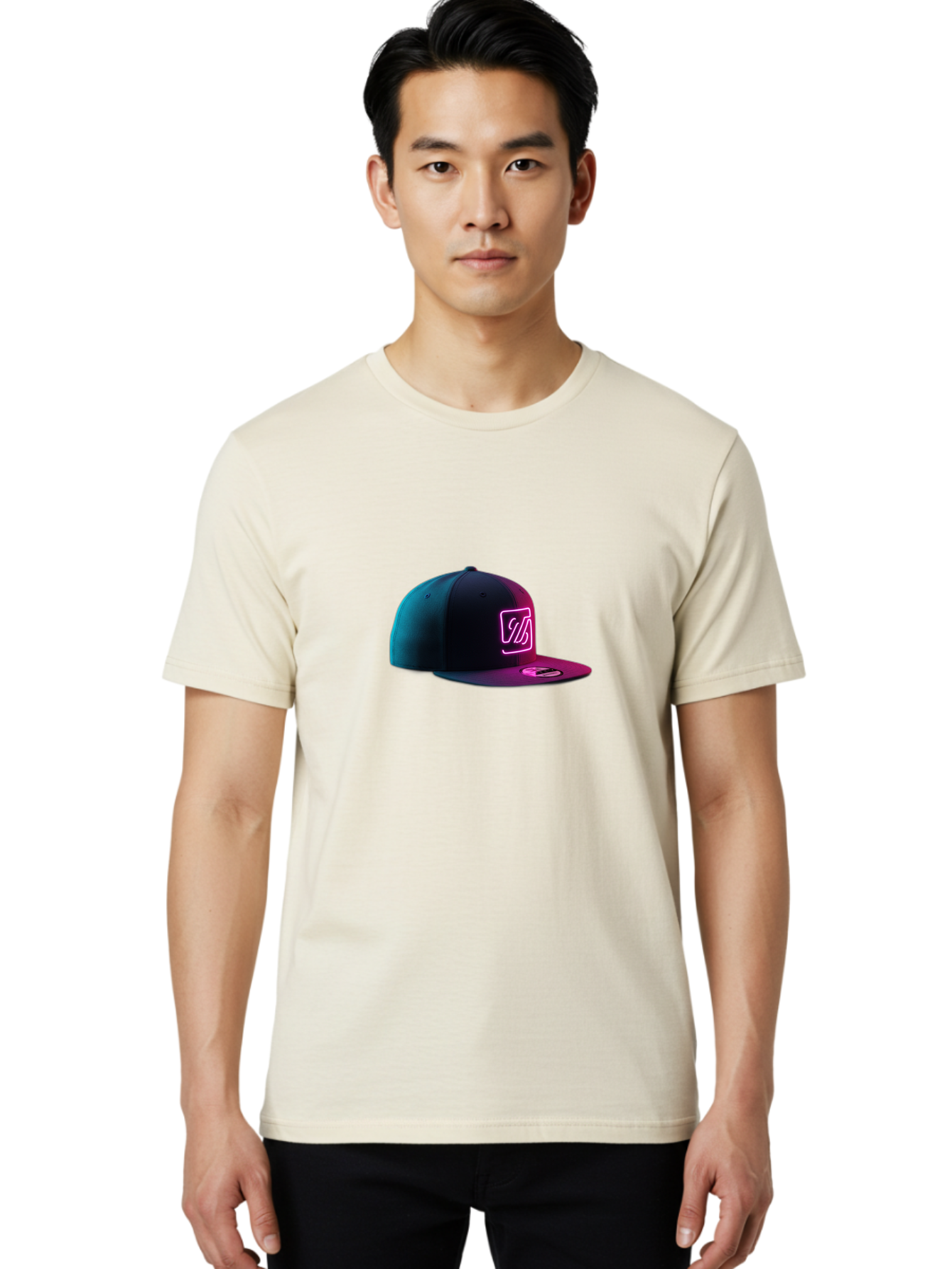 Yd-Logo-Cap Men'S Graphic Tee, 100% Cotton, Comfortable Casual Summer Wear, Machine Washable, Black Baseball Cap, Snapback Hat, Neon Pink Logo, Zild Branding, Streetwear Fashion, Trendy Accessories, Bold Design, Modern Style, Edgy Look Bad936 21