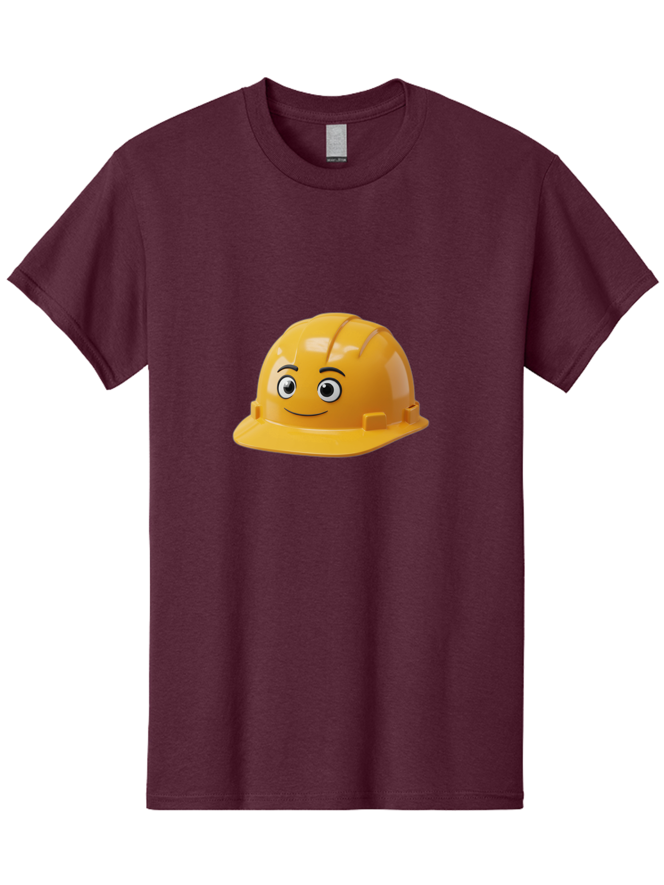Yellow-Hard-Hat-1 Men'S Graphic Tee, 100% Cotton, Comfortable Casual Summer Wear, Machine Washable, Construction Hard Hat, Safety Helmet, Cartoon Character, Smiling Face, Yellow Plastic, Construction Worker, Protective Gear, Industrial Safety Bad940 8
