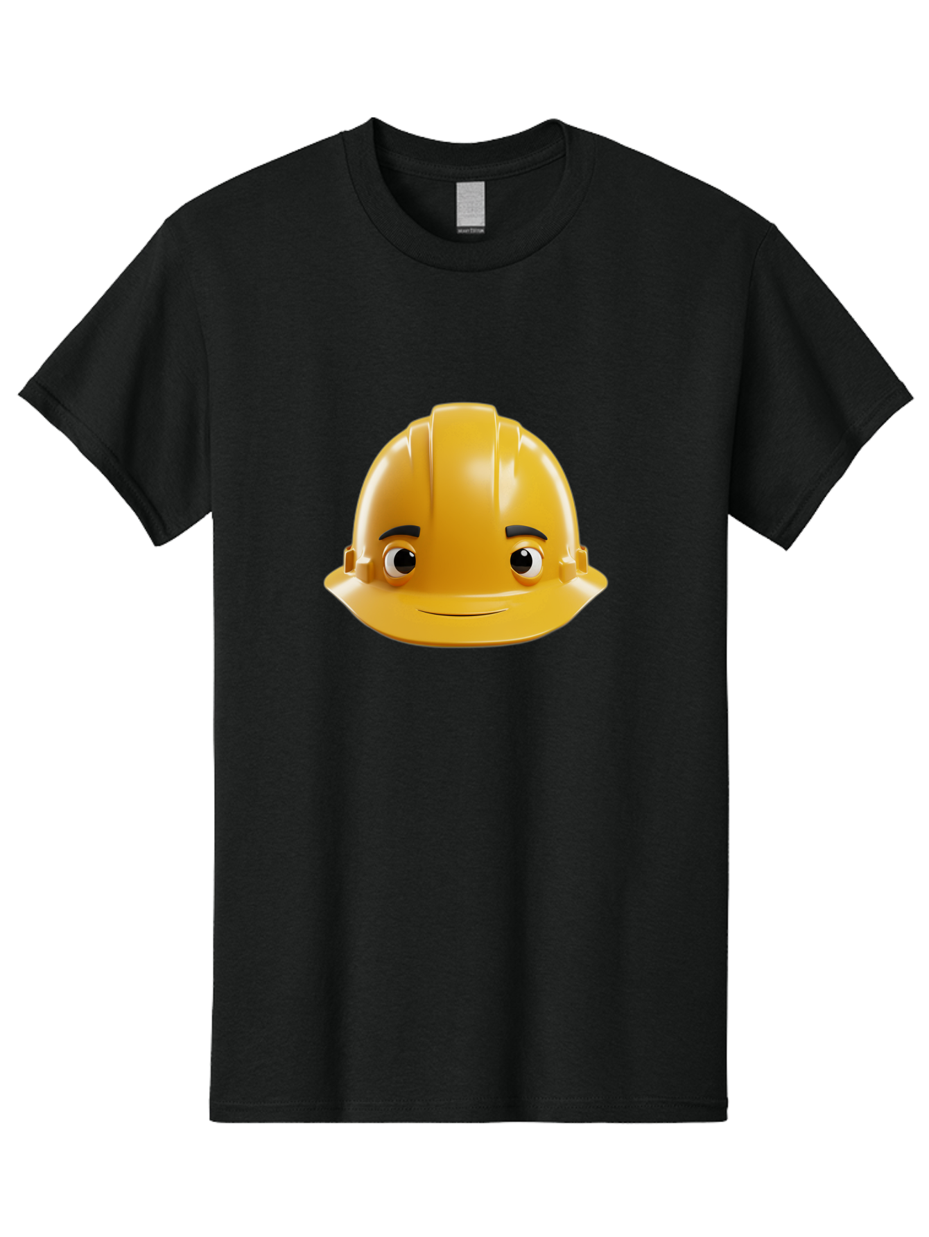Yellow-Hard-Hat-Emoji Men'S Graphic Tee, 100% Cotton, Comfortable Casual Summer Wear, Machine Washable, Yellow Hard Hat, Cartoon Face, Construction Worker, Safety Helmet, Smiling Character, Yellow Emoji, Workplace Safety, Character Design Bad942 8