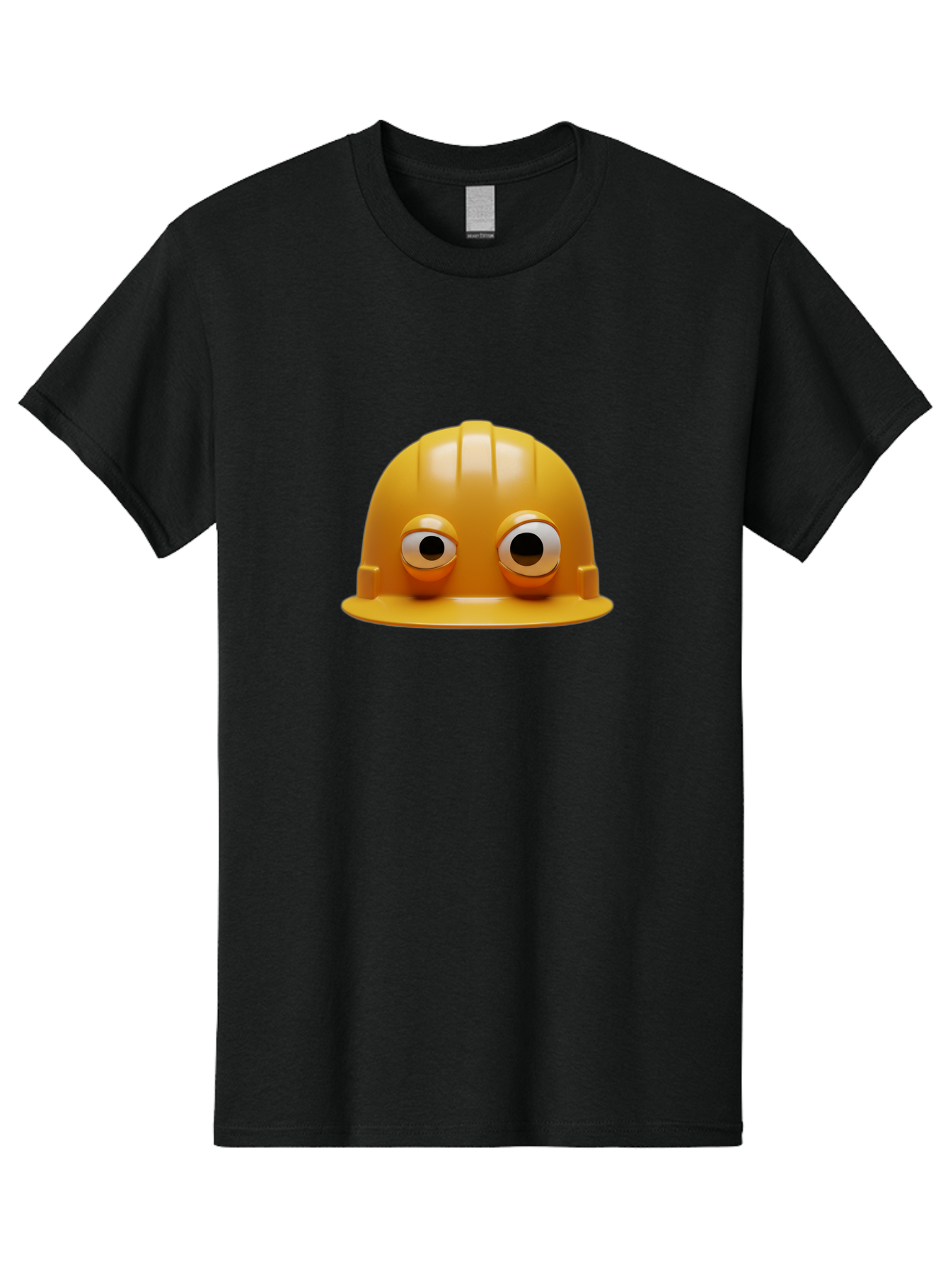 Yellow-Hardhat Men'S Graphic Tee, 100% Cotton, Comfortable Casual Summer Wear, Machine Washable, Safety Hardhat, Yellow Helmet, Funny Construction Hat, Cartoon Character, Comedic Element, Construction Worker Symbol, Quirky Illustration, Bad944 9