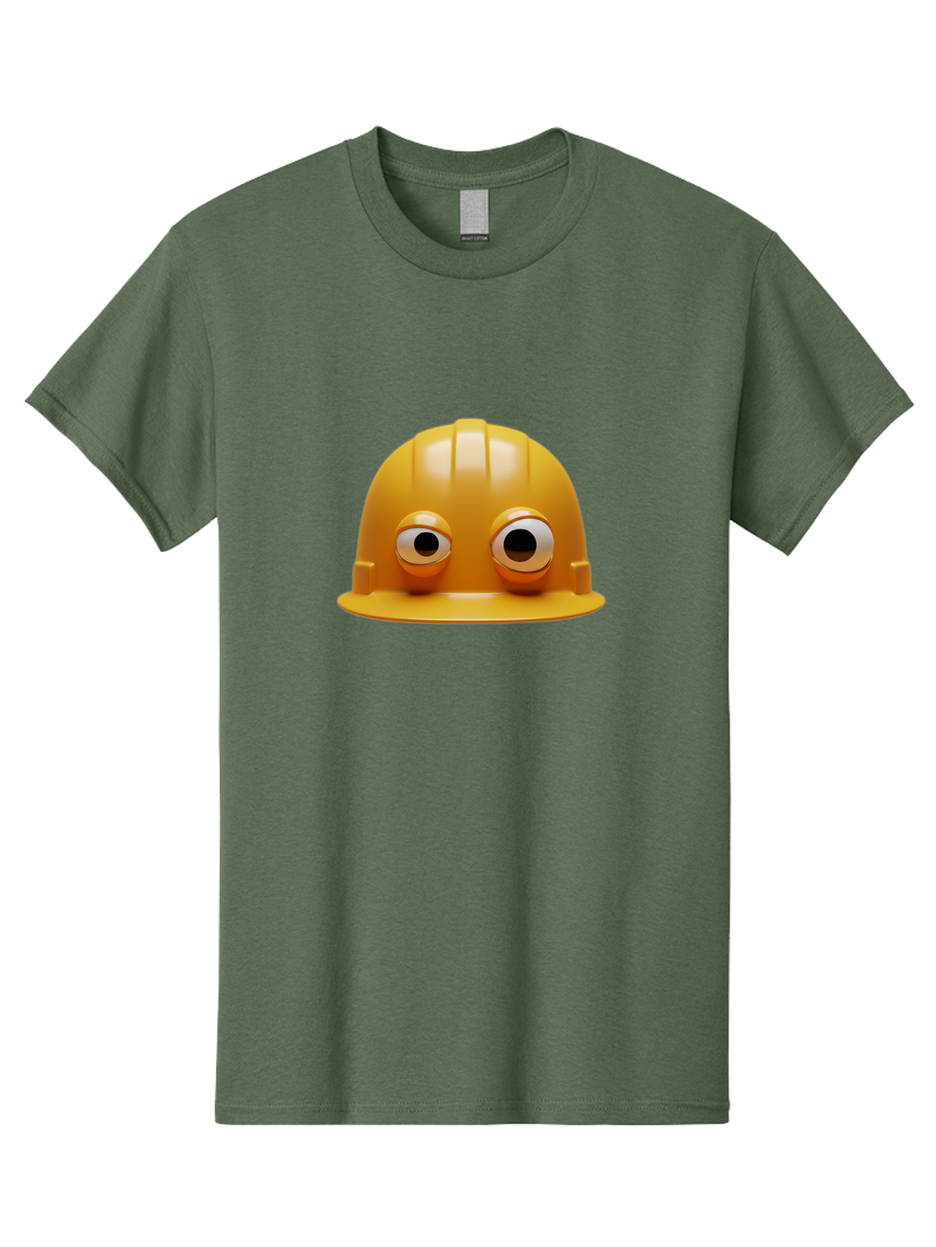 Yellow-Hardhat Men'S Graphic Tee, 100% Cotton, Comfortable Casual Summer Wear, Machine Washable, Safety Hardhat, Yellow Helmet, Funny Construction Hat, Cartoon Character, Comedic Element, Construction Worker Symbol, Quirky Illustration, Bad944 15