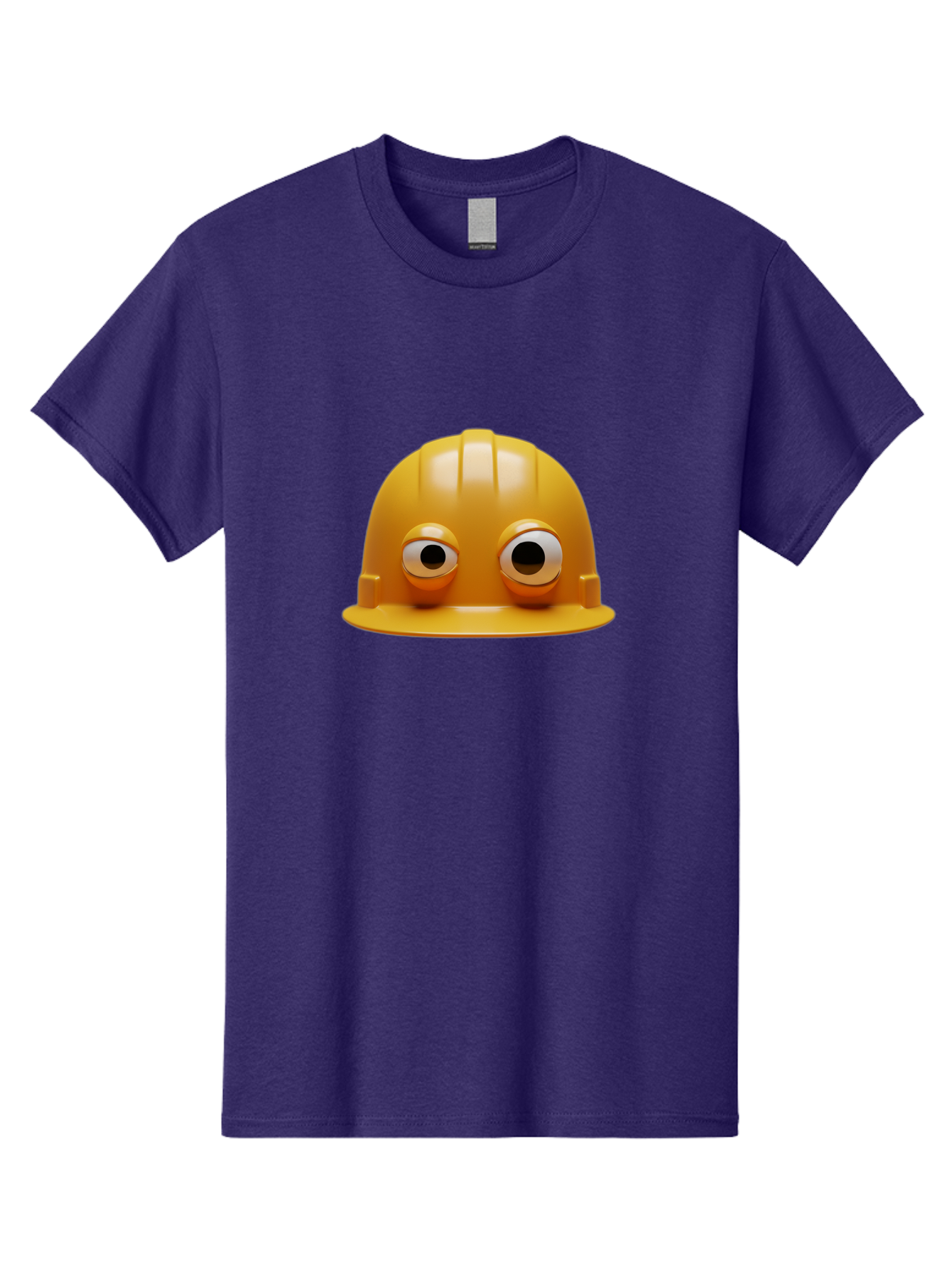 Yellow-Hardhat Men'S Graphic Tee, 100% Cotton, Comfortable Casual Summer Wear, Machine Washable, Safety Hardhat, Yellow Helmet, Funny Construction Hat, Cartoon Character, Comedic Element, Construction Worker Symbol, Quirky Illustration, Bad944 6