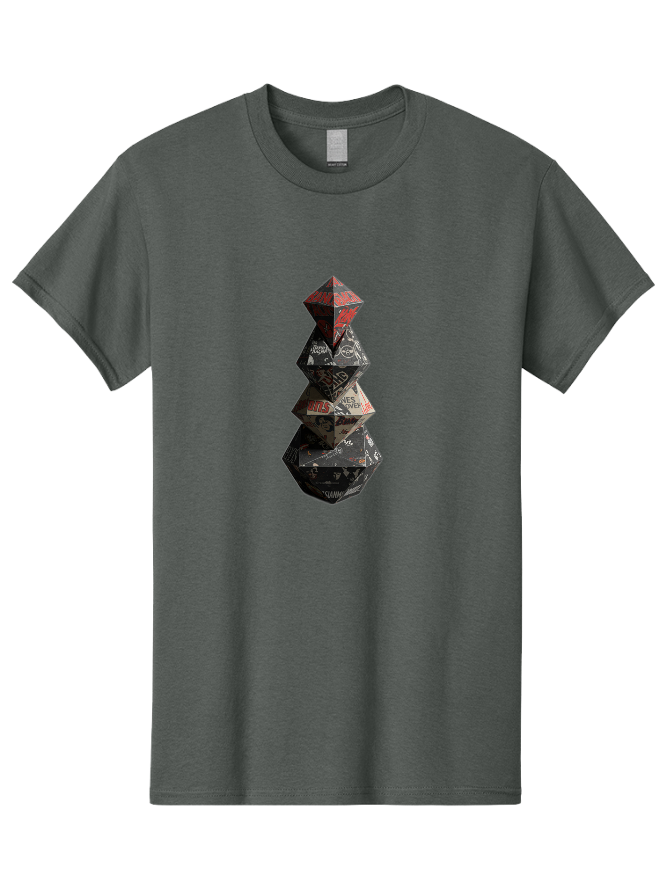 Yves-Saint-Laurent-Christmas-Tree Men'S Graphic Tee, 100% Cotton, Comfortable Casual Summer Wear, Machine Washable, Paper Art, Origami Tree, Geometric Shapes, Red And Black Design, Thank You, Handmade, 3D Art, Intricate Details, Bad947 15