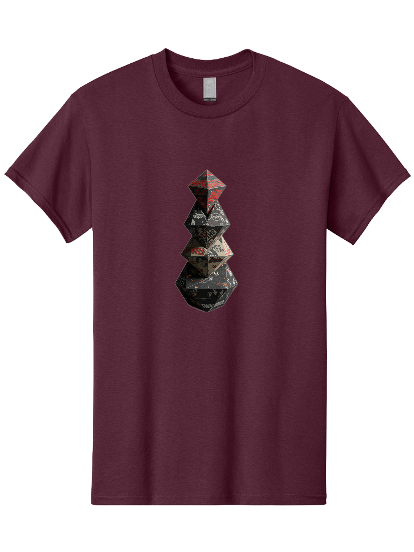 Yves-Saint-Laurent-Christmas-Tree Men'S Graphic Tee, 100% Cotton, Comfortable Casual Summer Wear, Machine Washable, Paper Art, Origami Tree, Geometric Shapes, Red And Black Design, Thank You, Handmade, 3D Art, Intricate Details, Bad947 9