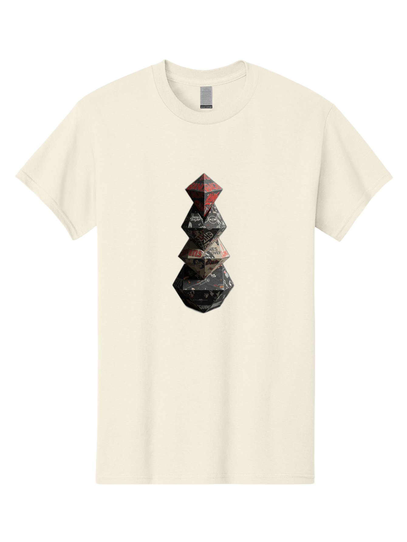 Yves-Saint-Laurent-Christmas-Tree Men'S Graphic Tee, 100% Cotton, Comfortable Casual Summer Wear, Machine Washable, Paper Art, Origami Tree, Geometric Shapes, Red And Black Design, Thank You, Handmade, 3D Art, Intricate Details, Bad947 13