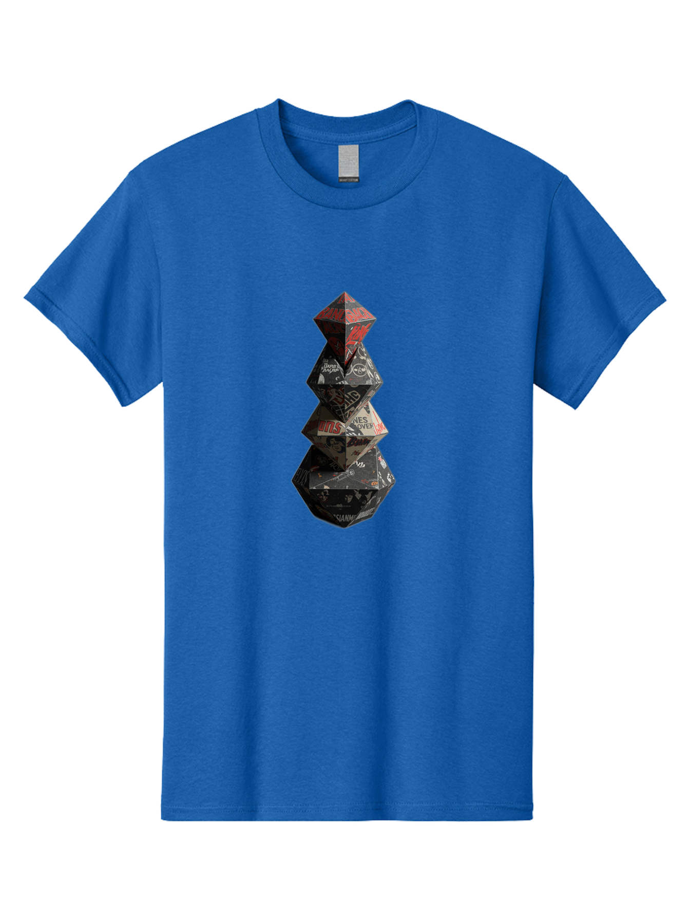 Yves-Saint-Laurent-Christmas-Tree Men'S Graphic Tee, 100% Cotton, Comfortable Casual Summer Wear, Machine Washable, Paper Art, Origami Tree, Geometric Shapes, Red And Black Design, Thank You, Handmade, 3D Art, Intricate Details, Bad947 12