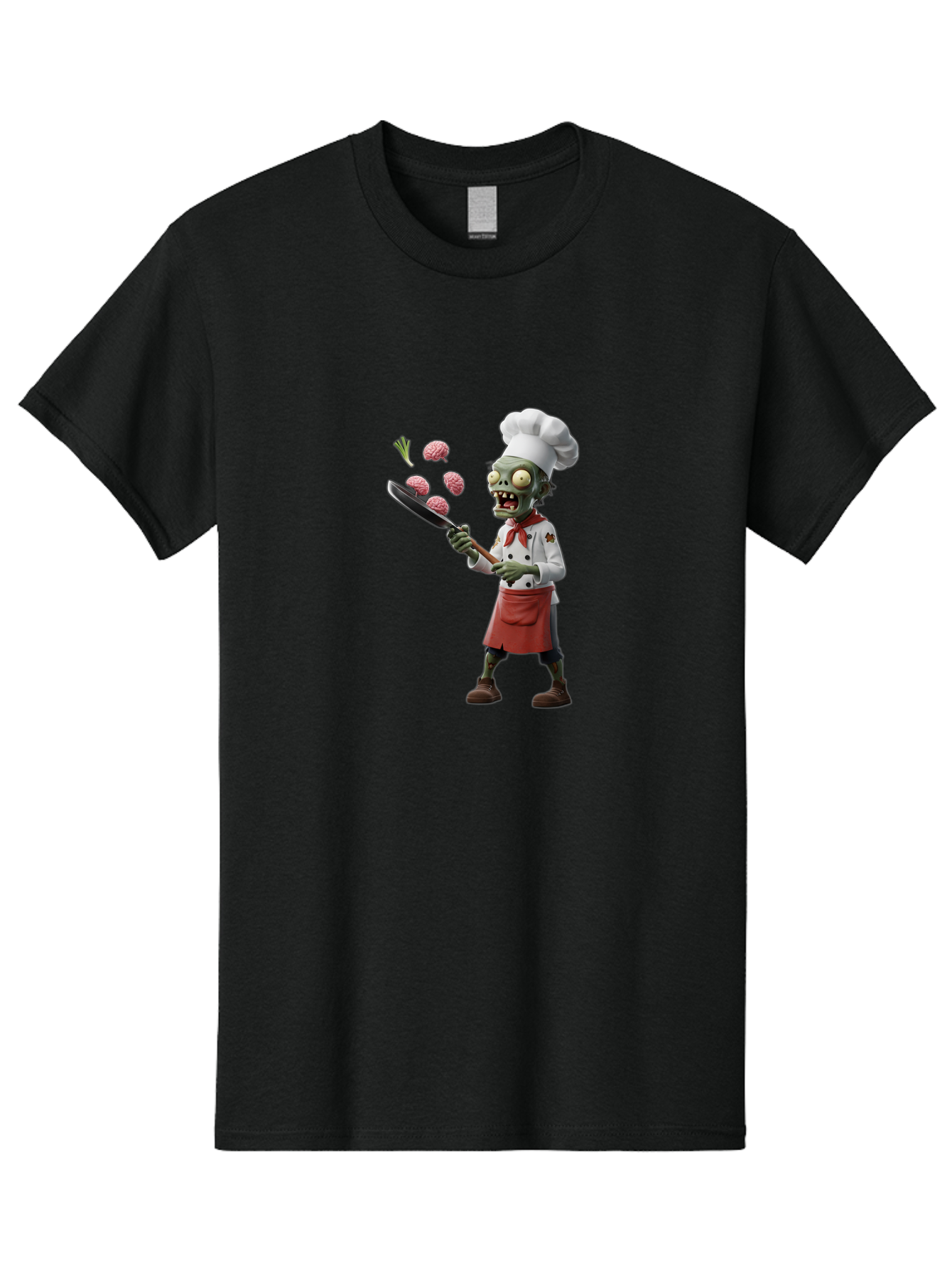 Zombie-Chef Men'S Graphic Tee, 100% Cotton, Comfortable Casual Summer Wear, Machine Washable, Zombie Chef Cooking Brains, Undead Culinary Delights, Spooky Kitchen Scene, Brain Cuisine, Horror Cooking, Creepy Chef, Zombie Cooking Show Bad948 9