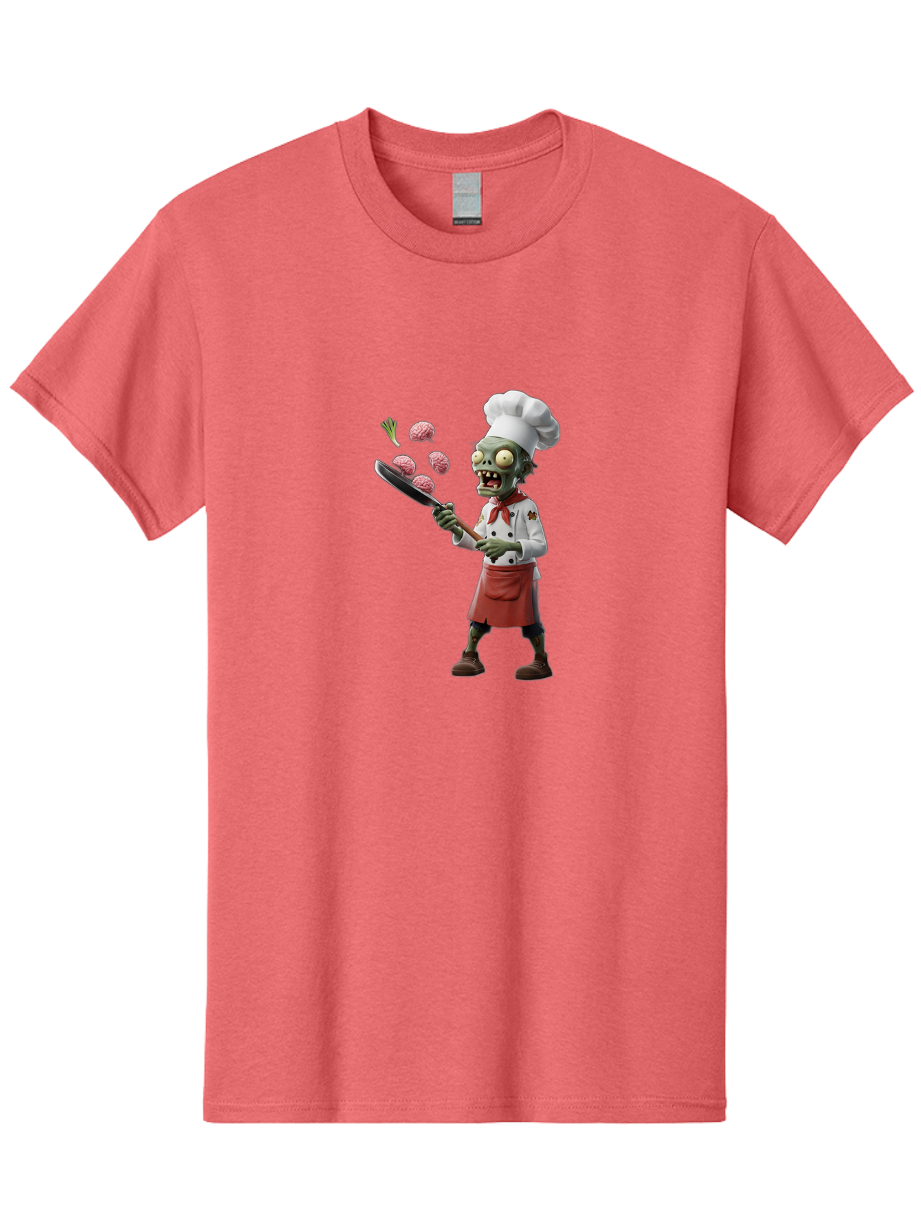 Zombie-Chef Men'S Graphic Tee, 100% Cotton, Comfortable Casual Summer Wear, Machine Washable, Zombie Chef Cooking Brains, Undead Culinary Delights, Spooky Kitchen Scene, Brain Cuisine, Horror Cooking, Creepy Chef, Zombie Cooking Show Bad948 11