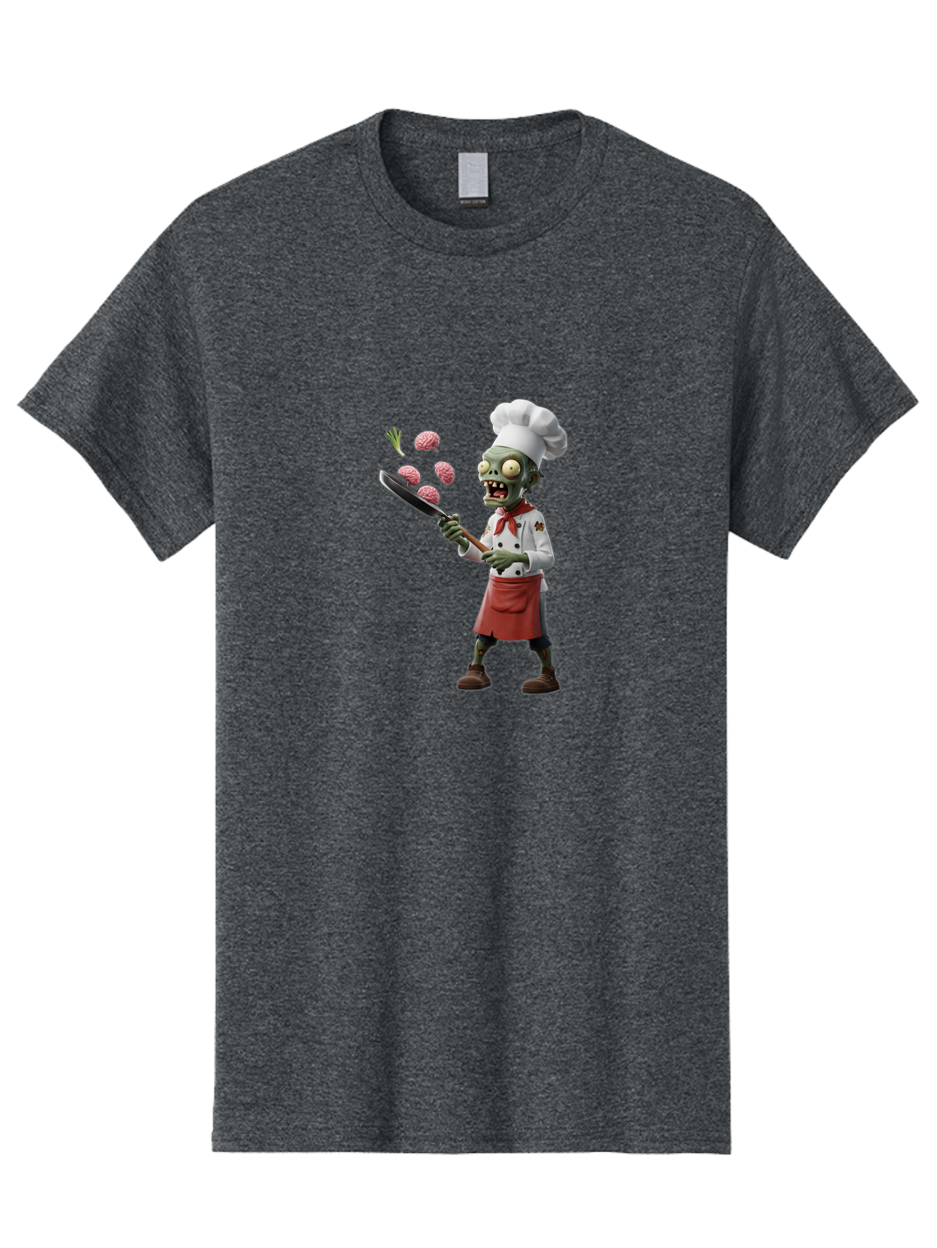 Zombie-Chef Men'S Graphic Tee, 100% Cotton, Comfortable Casual Summer Wear, Machine Washable, Zombie Chef Cooking Brains, Undead Culinary Delights, Spooky Kitchen Scene, Brain Cuisine, Horror Cooking, Creepy Chef, Zombie Cooking Show Bad948 3