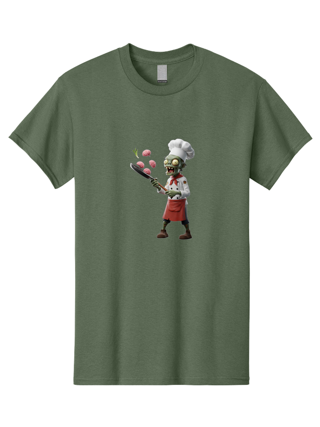 Zombie-Chef Men'S Graphic Tee, 100% Cotton, Comfortable Casual Summer Wear, Machine Washable, Zombie Chef Cooking Brains, Undead Culinary Delights, Spooky Kitchen Scene, Brain Cuisine, Horror Cooking, Creepy Chef, Zombie Cooking Show Bad948 14