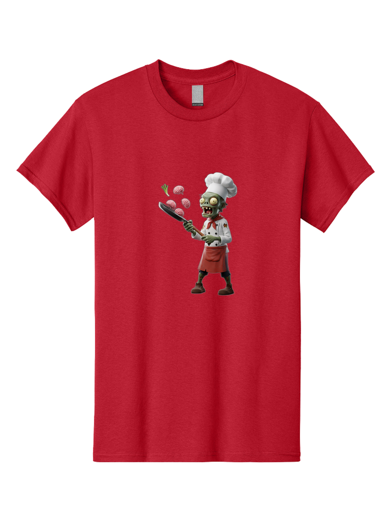 Zombie-Chef Men'S Graphic Tee, 100% Cotton, Comfortable Casual Summer Wear, Machine Washable, Zombie Chef Cooking Brains, Undead Culinary Delights, Spooky Kitchen Scene, Brain Cuisine, Horror Cooking, Creepy Chef, Zombie Cooking Show Bad948 8
