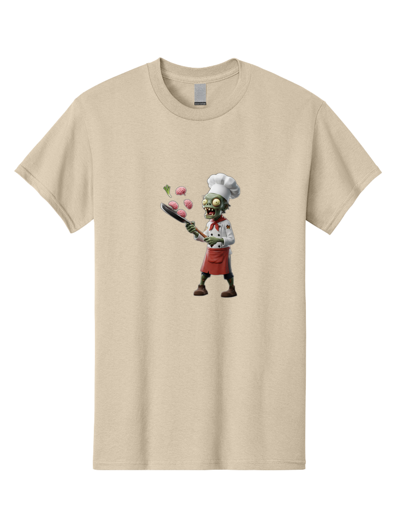 Zombie-Chef Men'S Graphic Tee, 100% Cotton, Comfortable Casual Summer Wear, Machine Washable, Zombie Chef Cooking Brains, Undead Culinary Delights, Spooky Kitchen Scene, Brain Cuisine, Horror Cooking, Creepy Chef, Zombie Cooking Show Bad948 7