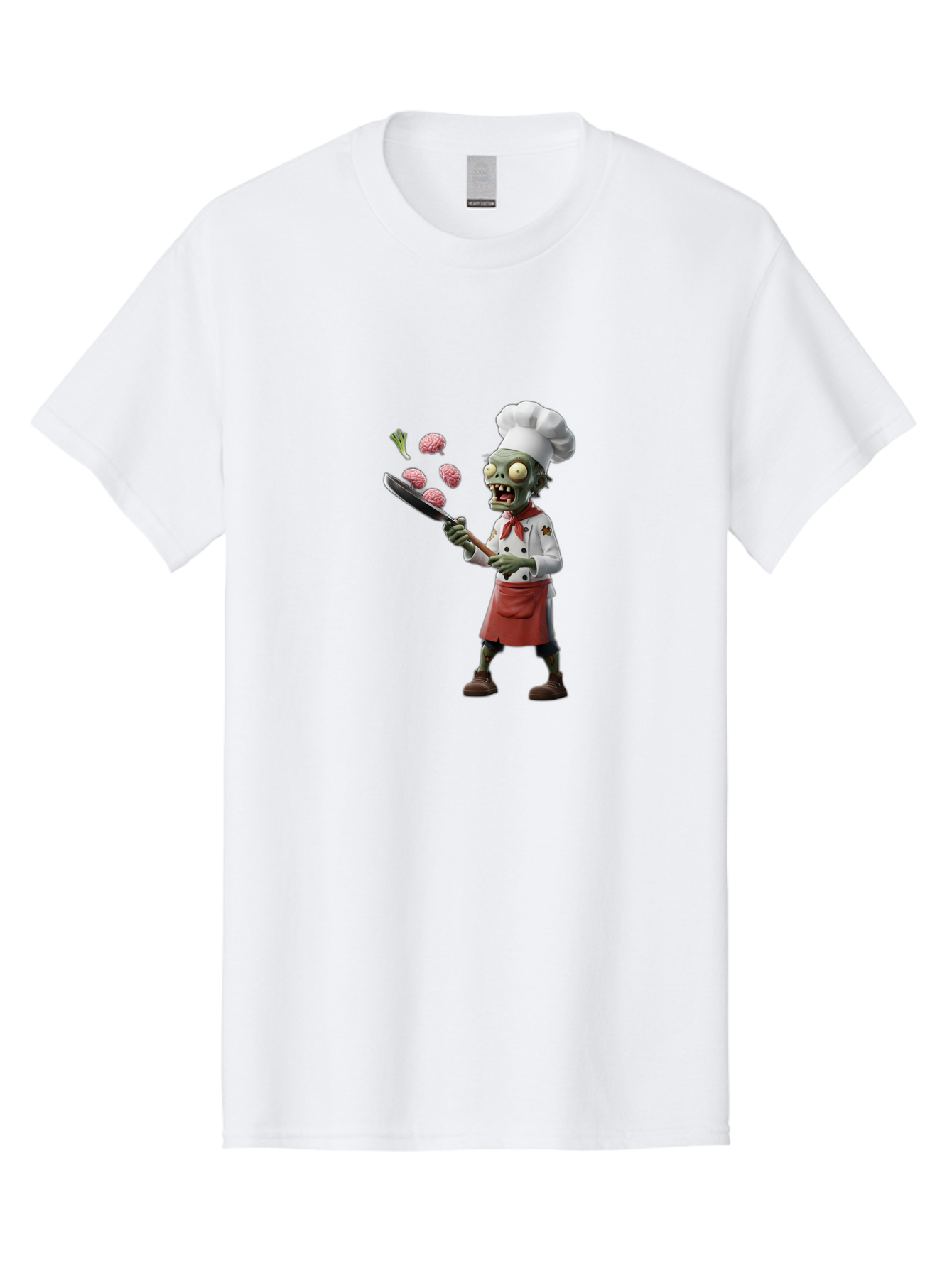 Zombie-Chef Men'S Graphic Tee, 100% Cotton, Comfortable Casual Summer Wear, Machine Washable, Zombie Chef Cooking Brains, Undead Culinary Delights, Spooky Kitchen Scene, Brain Cuisine, Horror Cooking, Creepy Chef, Zombie Cooking Show Bad948 10