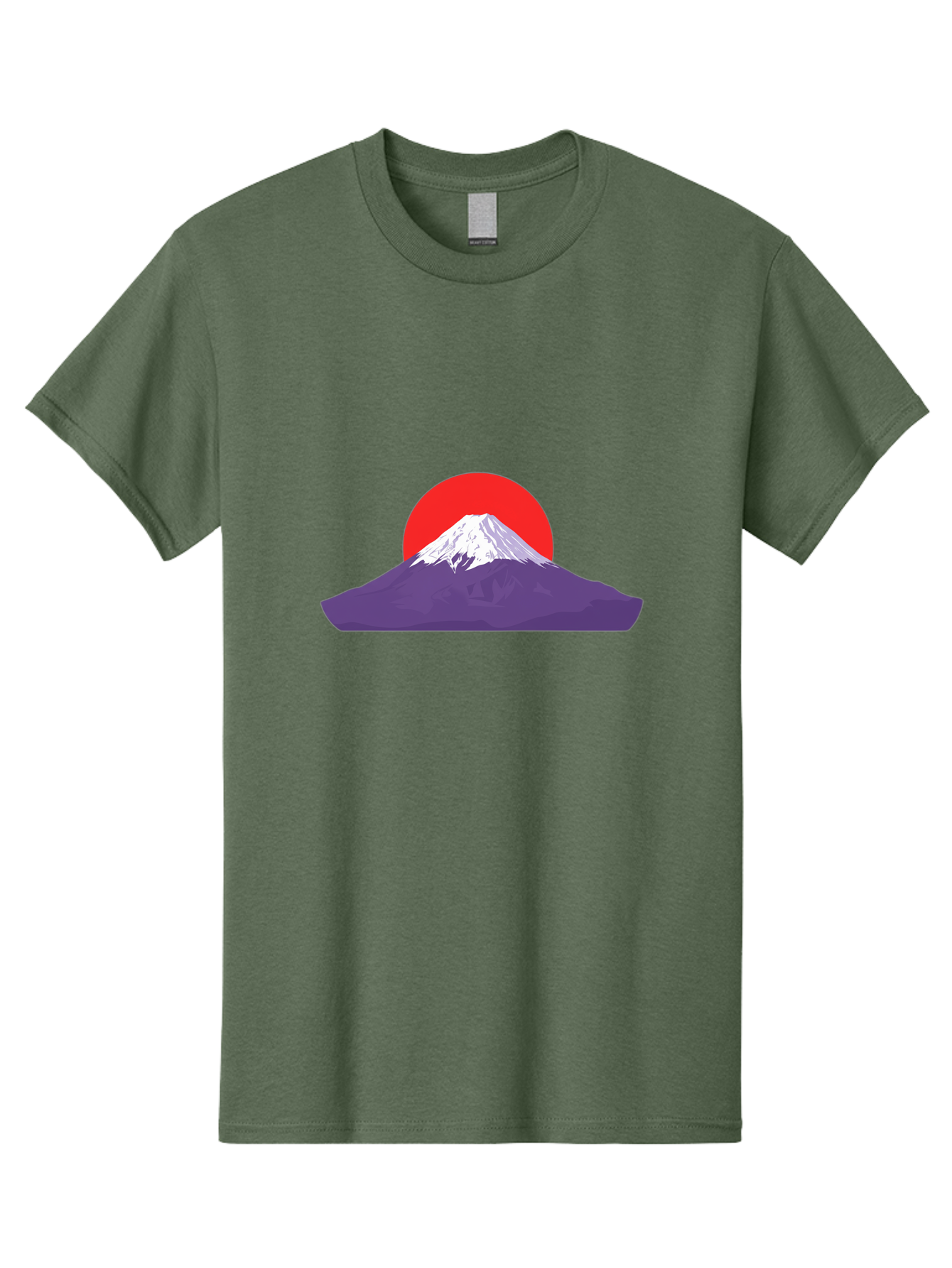 Fuji Men'S Graphic Tee, 100% Cotton, Comfortable Casual Summer Wear, Machine Washable, Mount Fuji Landscape, Red Sun, White Snow, Purple Mountain, Japan Scenery, Minimalist Art, Simple Shapes, Iconic Landmark, Serene Atmosphere, Bad952 14