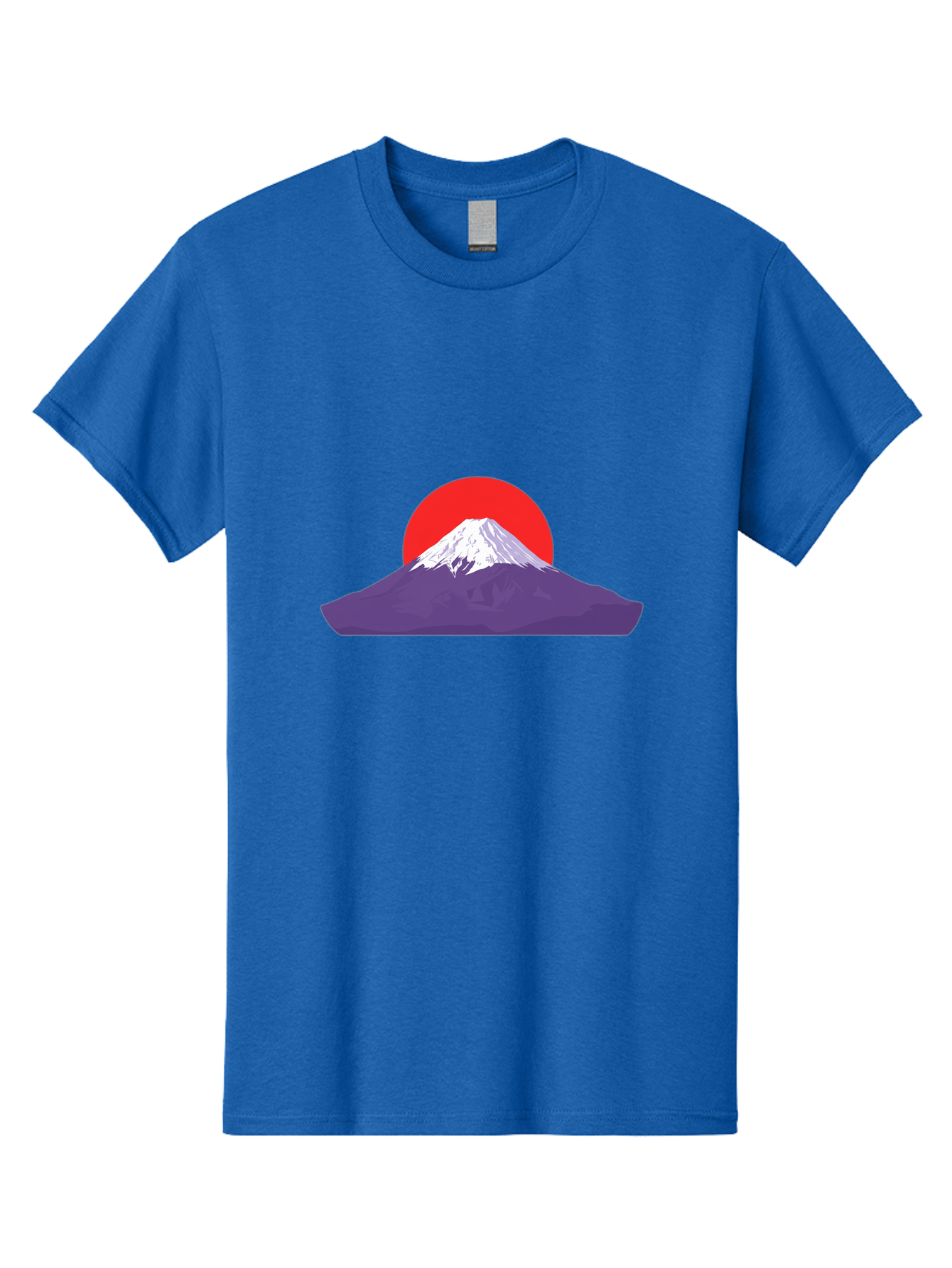 Fuji Men'S Graphic Tee, 100% Cotton, Comfortable Casual Summer Wear, Machine Washable, Mount Fuji Landscape, Red Sun, White Snow, Purple Mountain, Japan Scenery, Minimalist Art, Simple Shapes, Iconic Landmark, Serene Atmosphere, Bad952 10