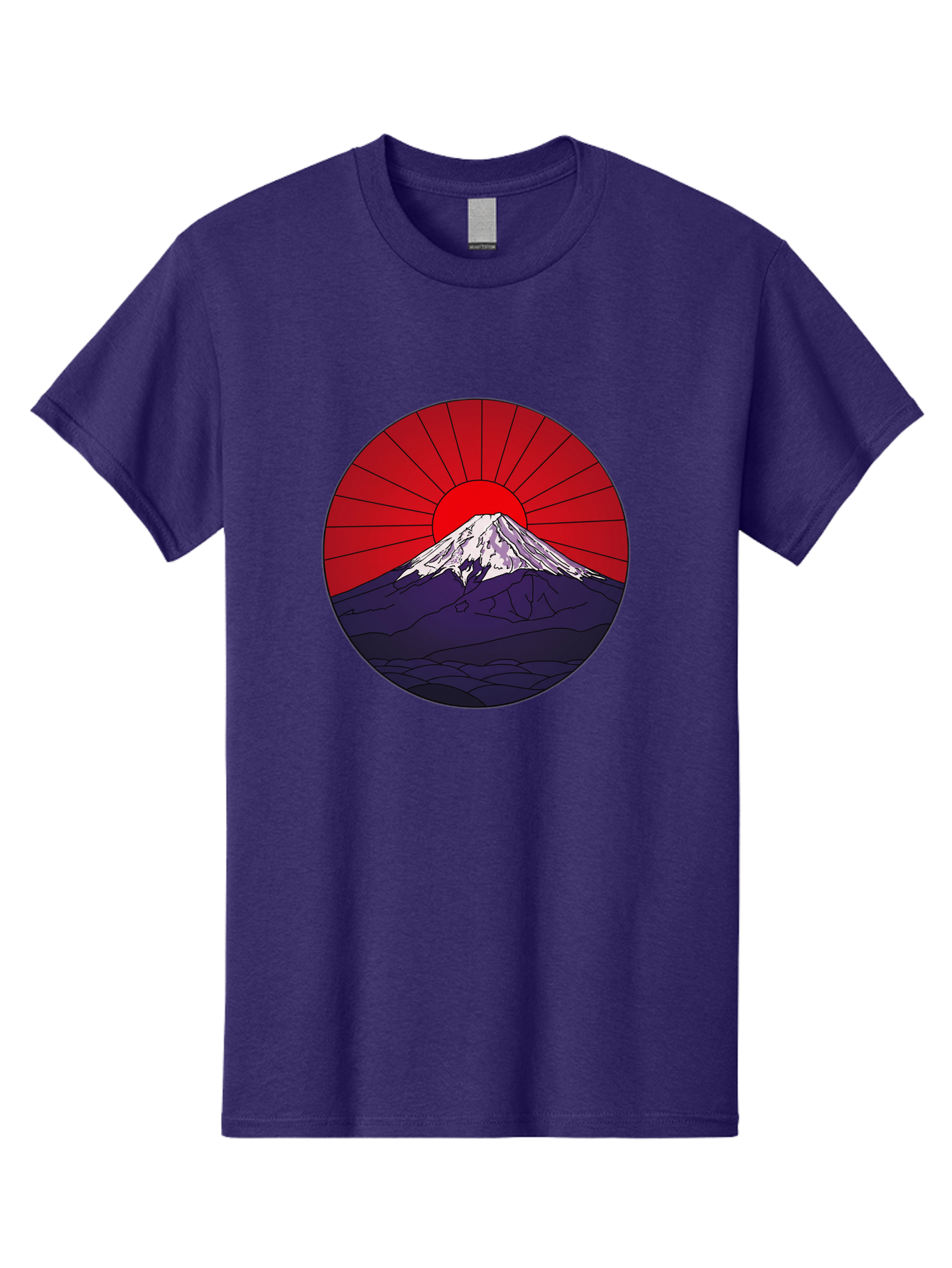 Fujisan Men'S Graphic Tee, 100% Cotton, Comfortable Casual Summer Wear, Machine Washable, Mount Fuji Landscape, Red Sunrise, Iconic Mountain, Japan Scenery, Minimalist Art, Sunrise Over Mountains, Snow-Capped Peak Bad953 6