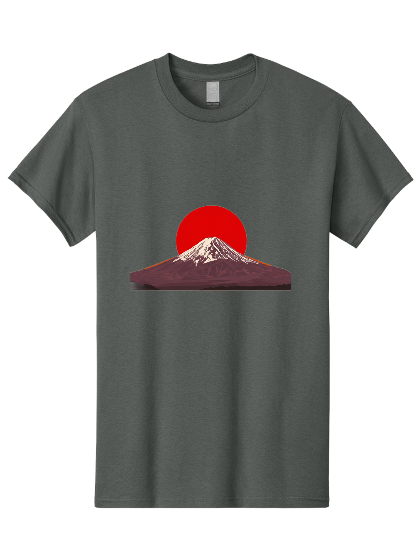 Mount-Fuji-3 Men'S Graphic Tee, 100% Cotton, Comfortable Casual Summer Wear, Machine Washable, Mount Fuji, Red Sun, Japanese Landscape, Minimalist Design, Iconic Mountain, Vibrant Colors, Serene Atmosphere, Graphic Art Bad968 3