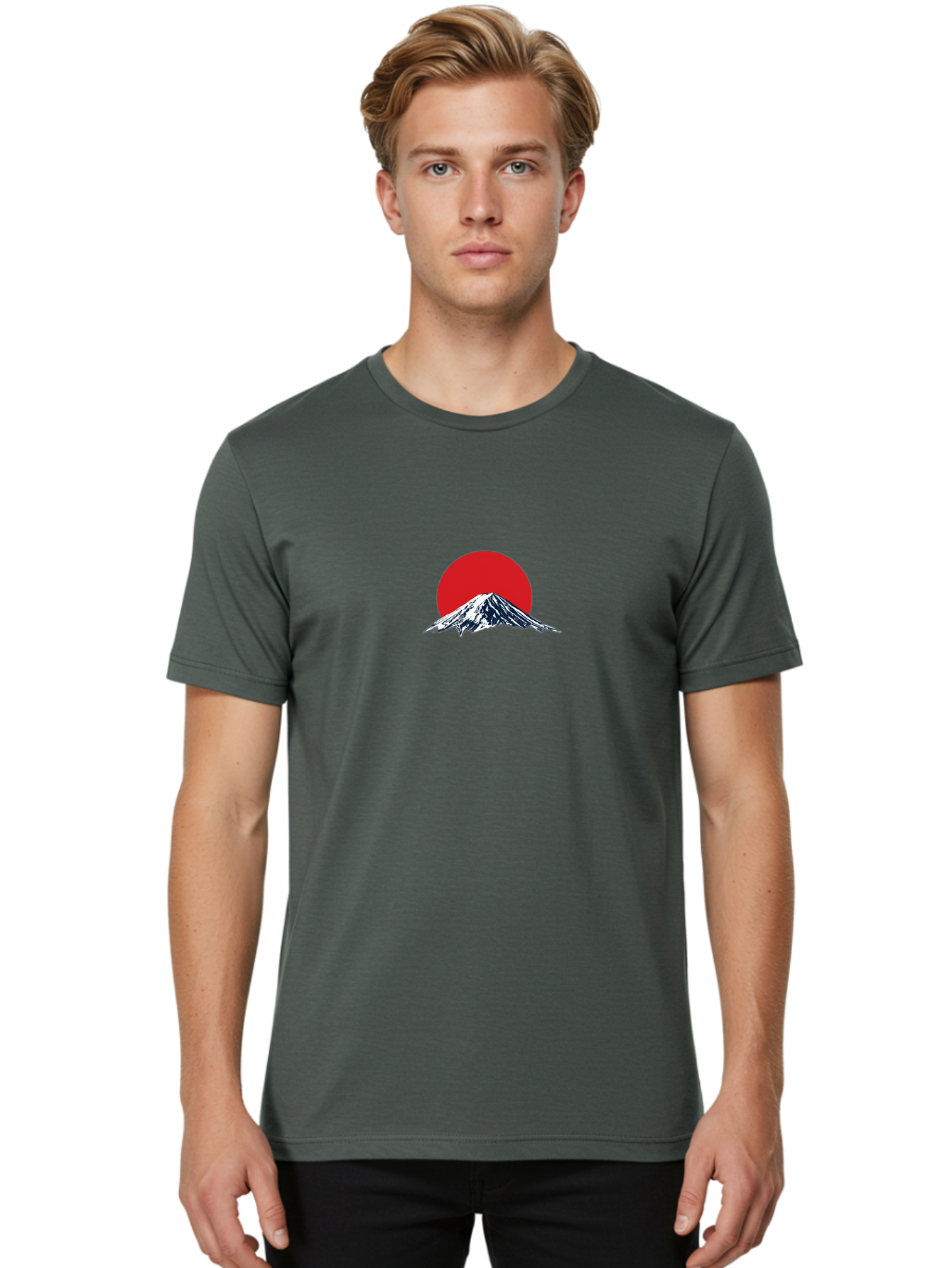 Mount-Fuji-4 Men'S Graphic Tee, 100% Cotton, Comfortable Casual Summer Wear, Machine Washable, Mount Fuji Landscape, Japanese Mountain Scenery, Red Sun, Snow-Capped Peak, Minimalist Design, Iconic Landmark, Serene Atmosphere Bad969 28