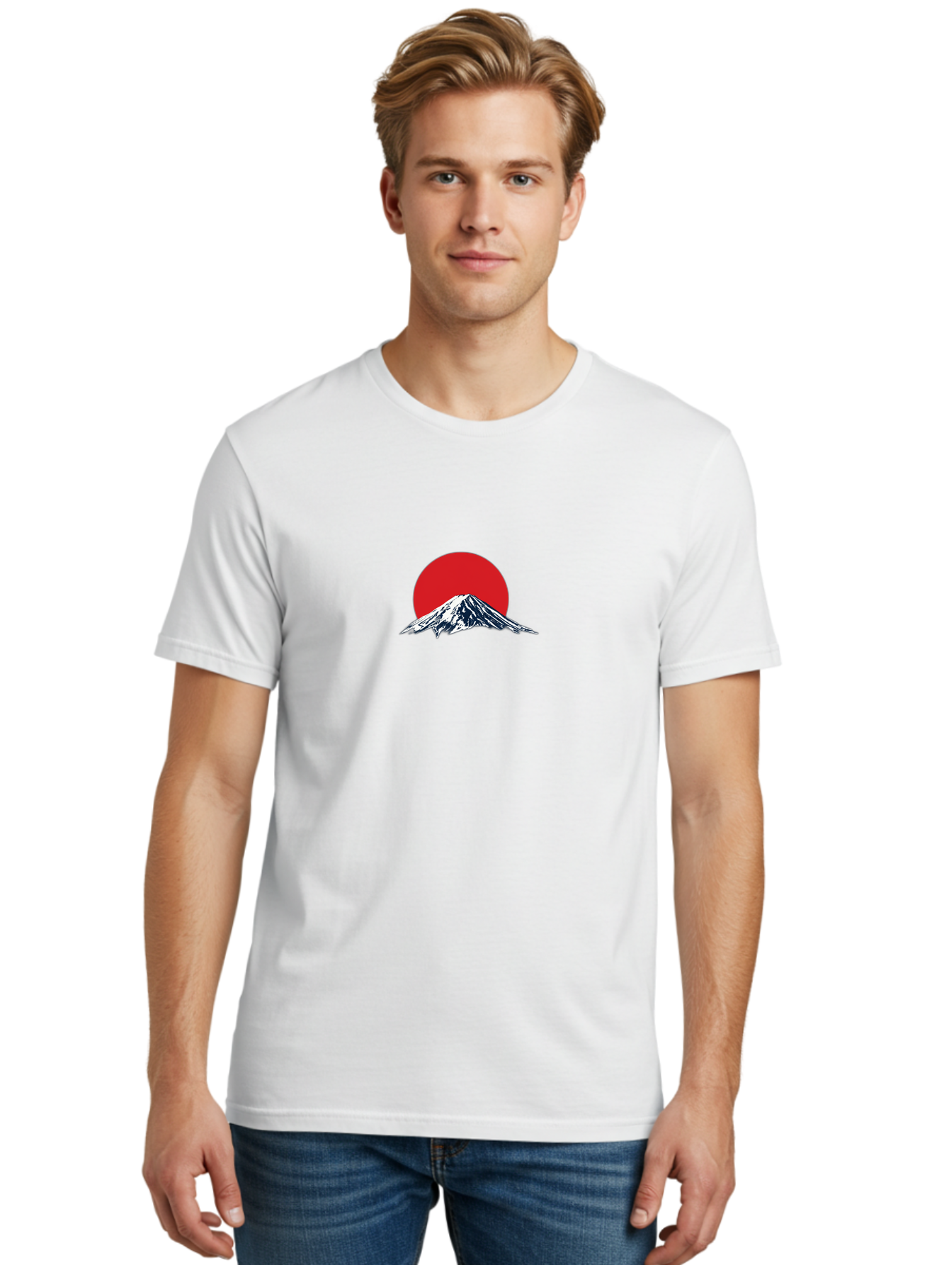 Mount-Fuji-4 Men'S Graphic Tee, 100% Cotton, Comfortable Casual Summer Wear, Machine Washable, Mount Fuji Landscape, Japanese Mountain Scenery, Red Sun, Snow-Capped Peak, Minimalist Design, Iconic Landmark, Serene Atmosphere Bad969 19