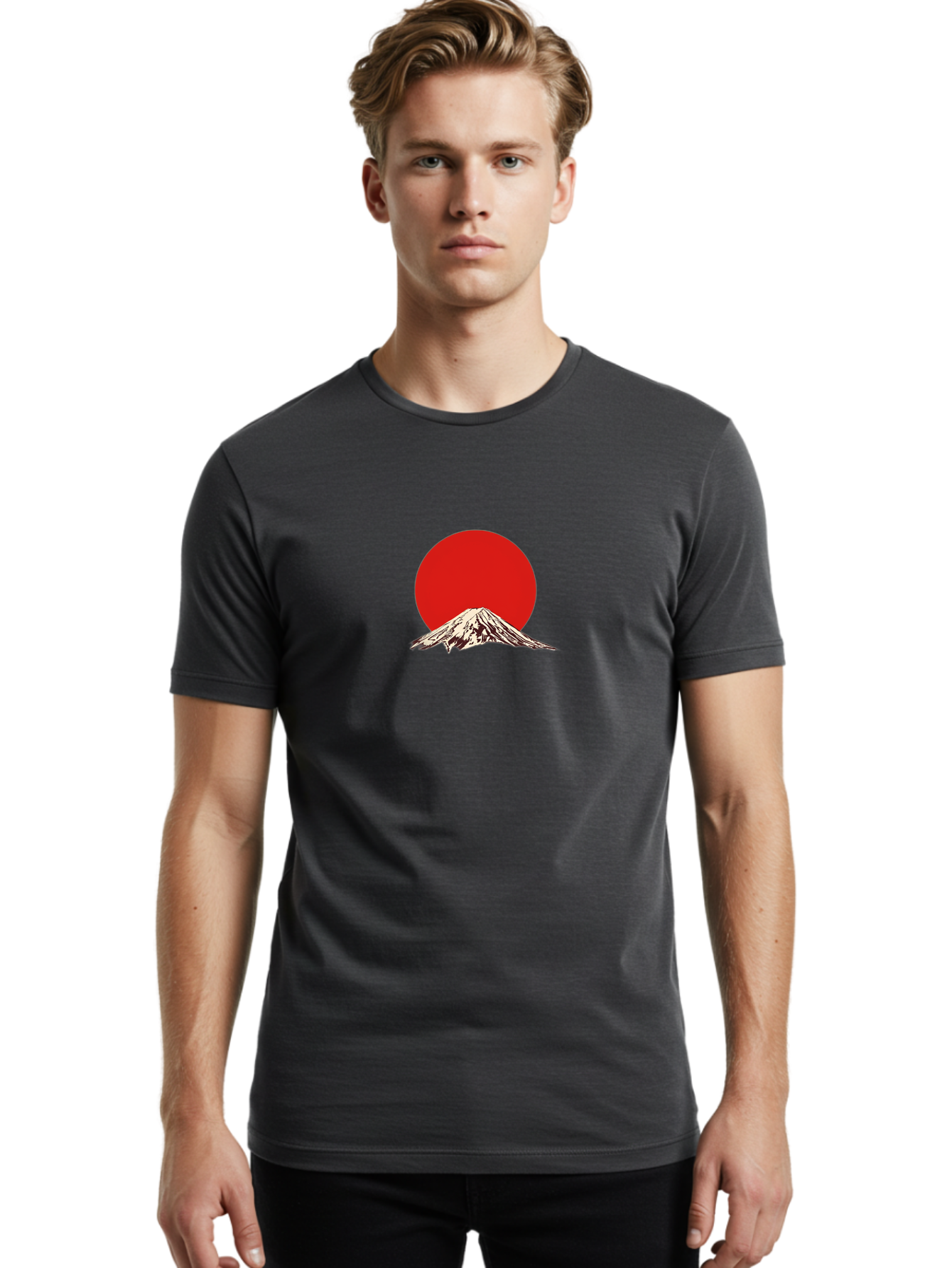 Mount-Fuji-7 Men'S Graphic Tee, 100% Cotton, Comfortable Casual Summer Wear, Machine Washable, Mount Fuji, Red Sun, Japanese Mountain, Iconic Landmark, Serene Landscape, Snow-Capped Peak, Minimalist Design, Bold Colors Bad972 26