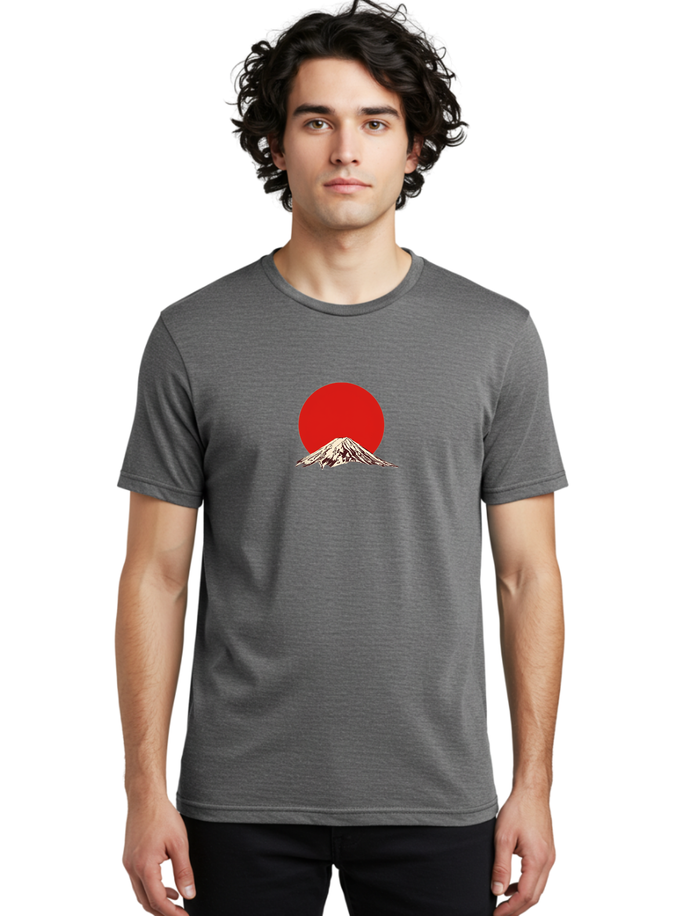 Mount-Fuji-7 Men'S Graphic Tee, 100% Cotton, Comfortable Casual Summer Wear, Machine Washable, Mount Fuji, Red Sun, Japanese Mountain, Iconic Landmark, Serene Landscape, Snow-Capped Peak, Minimalist Design, Bold Colors Bad972 24