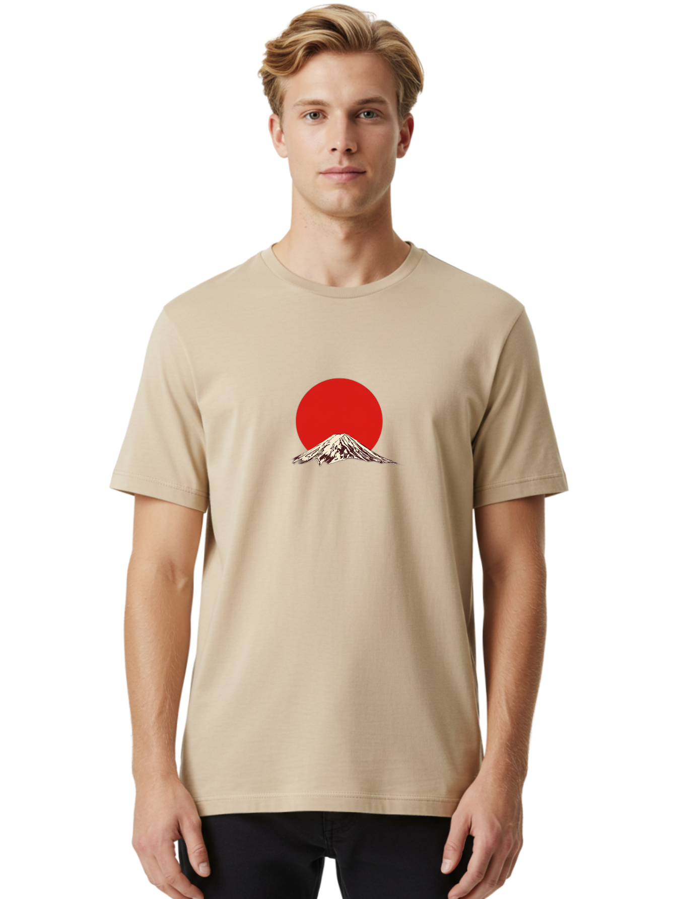 Mount-Fuji-7 Men'S Graphic Tee, 100% Cotton, Comfortable Casual Summer Wear, Machine Washable, Mount Fuji, Red Sun, Japanese Mountain, Iconic Landmark, Serene Landscape, Snow-Capped Peak, Minimalist Design, Bold Colors Bad972 28