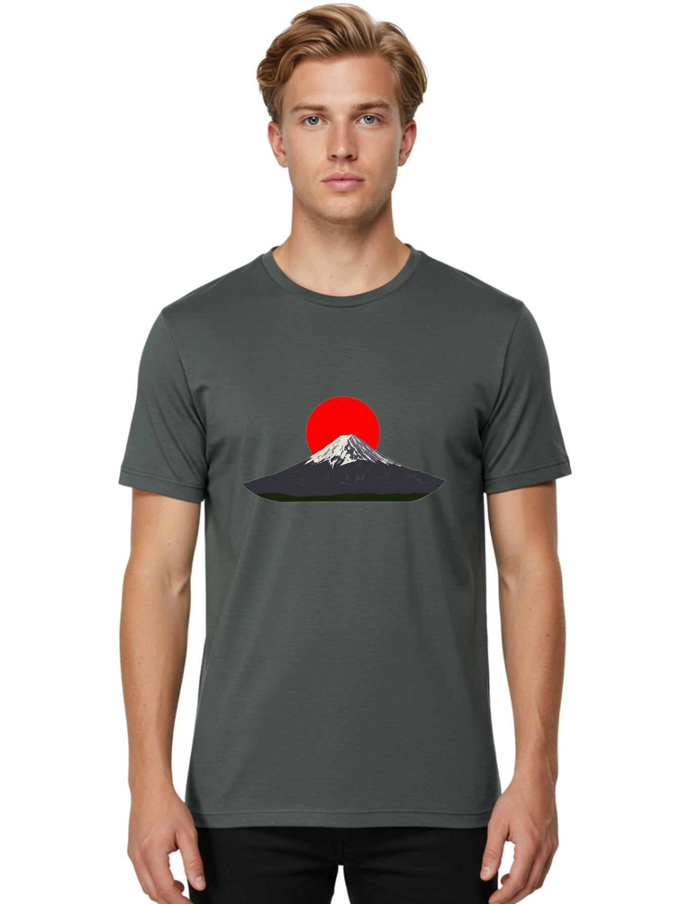 Mount-Fuji-9 Men'S Graphic Tee, 100% Cotton, Comfortable Casual Summer Wear, Machine Washable, Mount Fuji Silhouette, Red Sun, Japanese Landscape, Minimalist Design, Iconic Mountain, Serene Atmosphere, Cultural Symbol, Japan Tourism Bad974 16