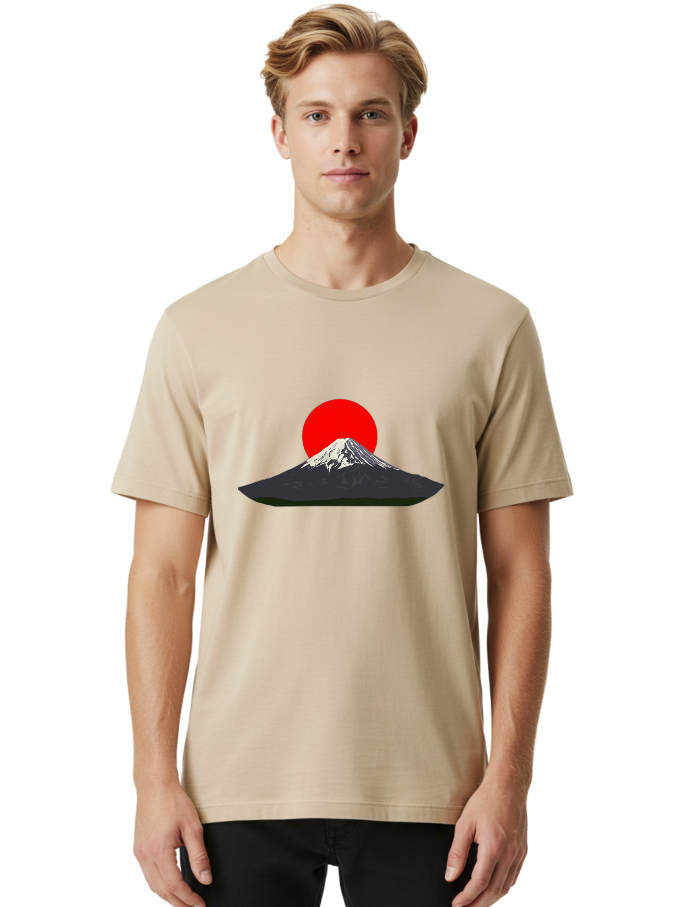 Mount-Fuji-9 Men'S Graphic Tee, 100% Cotton, Comfortable Casual Summer Wear, Machine Washable, Mount Fuji Silhouette, Red Sun, Japanese Landscape, Minimalist Design, Iconic Mountain, Serene Atmosphere, Cultural Symbol, Japan Tourism Bad974 26