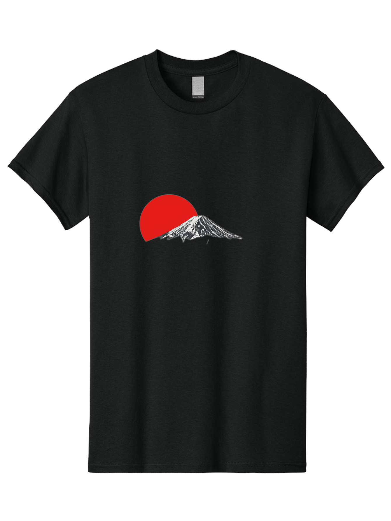 Mount-Fuji-Sunset Men'S Graphic Tee, 100% Cotton, Comfortable Casual Summer Wear, Machine Washable, Mount Fuji Landscape, Red Sun, Mountain Scenery, Serene Landscape, Japanese Culture, Iconic Landmark, Minimalist Design, Simple Art Bad976 5