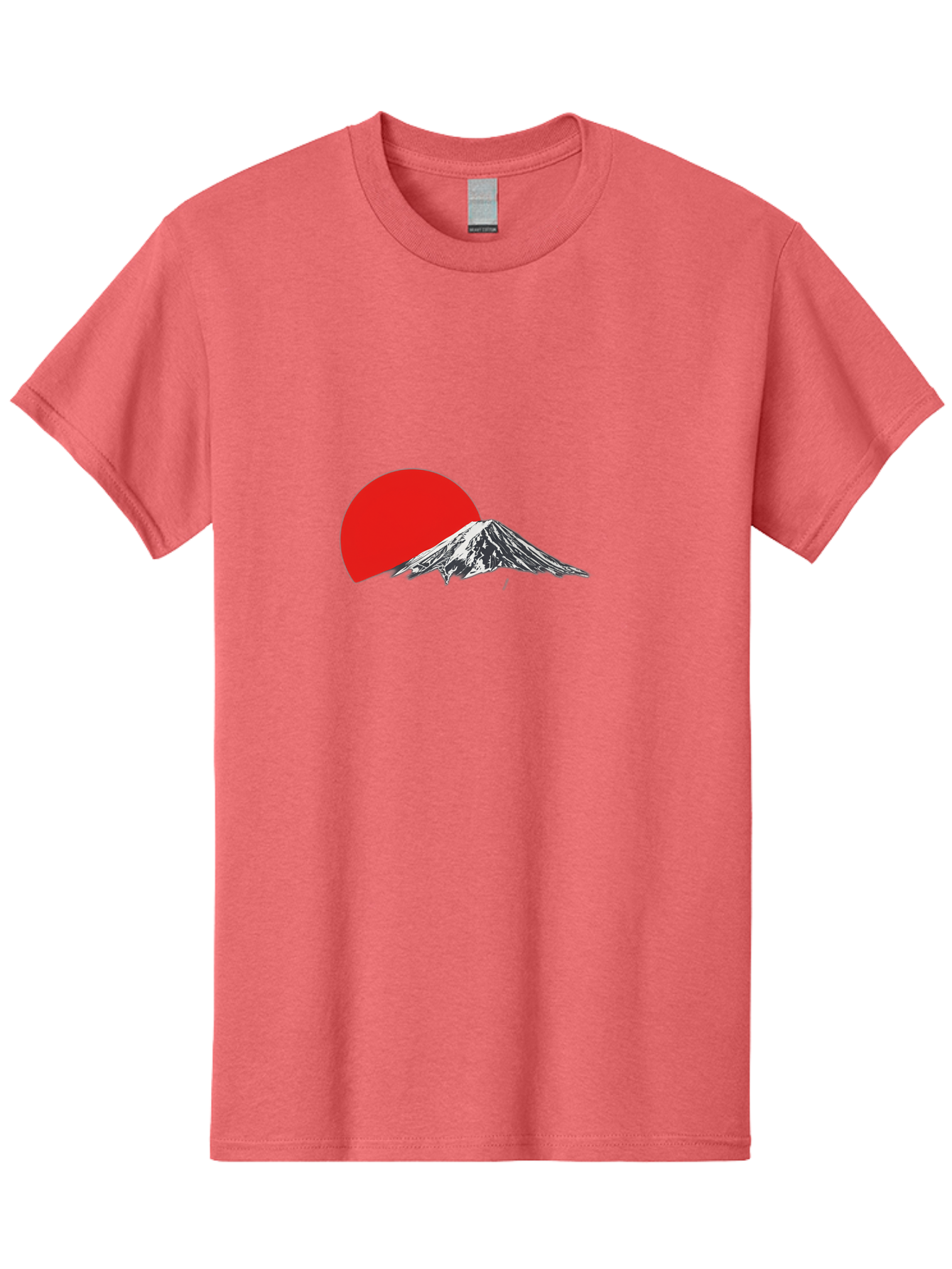 Mount-Fuji-Sunset Men'S Graphic Tee, 100% Cotton, Comfortable Casual Summer Wear, Machine Washable, Mount Fuji Landscape, Red Sun, Mountain Scenery, Serene Landscape, Japanese Culture, Iconic Landmark, Minimalist Design, Simple Art Bad976 8