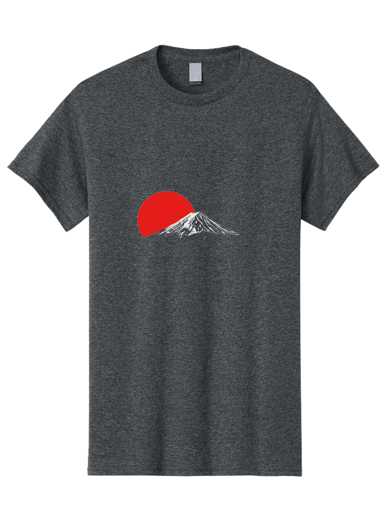 Mount-Fuji-Sunset Men'S Graphic Tee, 100% Cotton, Comfortable Casual Summer Wear, Machine Washable, Mount Fuji Landscape, Red Sun, Mountain Scenery, Serene Landscape, Japanese Culture, Iconic Landmark, Minimalist Design, Simple Art Bad976 15