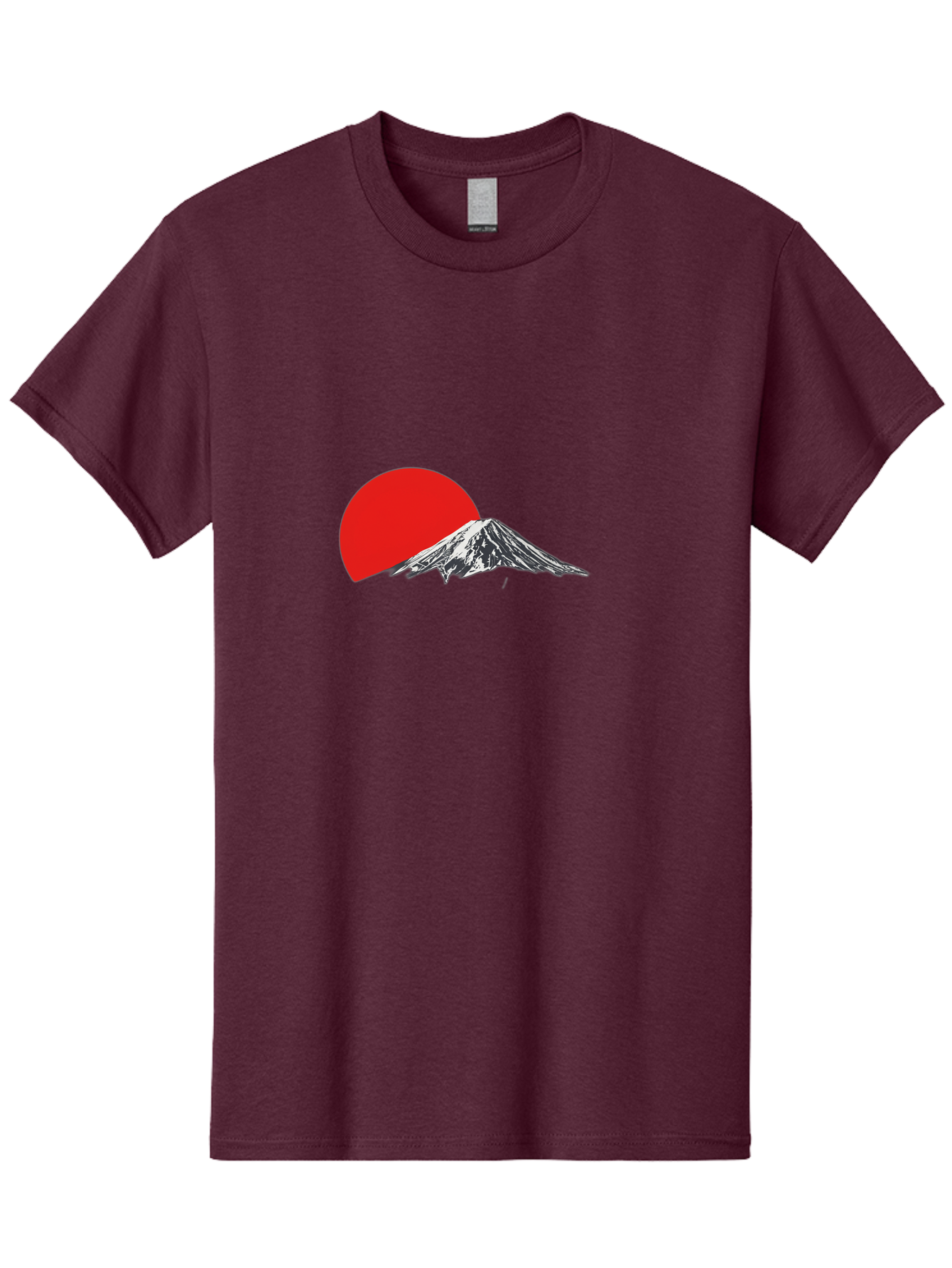 Mount-Fuji-Sunset Men'S Graphic Tee, 100% Cotton, Comfortable Casual Summer Wear, Machine Washable, Mount Fuji Landscape, Red Sun, Mountain Scenery, Serene Landscape, Japanese Culture, Iconic Landmark, Minimalist Design, Simple Art Bad976 11