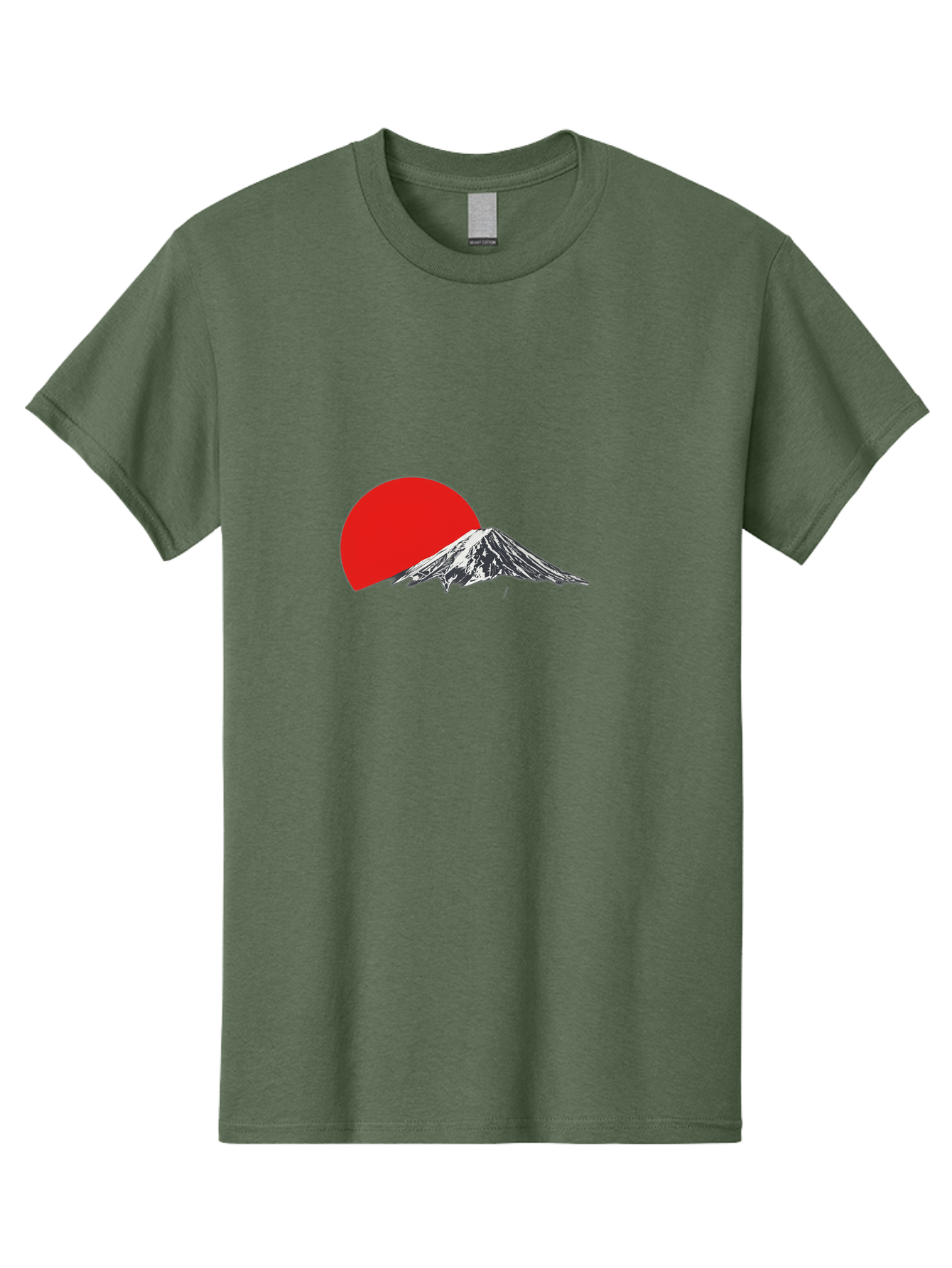 Mount-Fuji-Sunset Men'S Graphic Tee, 100% Cotton, Comfortable Casual Summer Wear, Machine Washable, Mount Fuji Landscape, Red Sun, Mountain Scenery, Serene Landscape, Japanese Culture, Iconic Landmark, Minimalist Design, Simple Art Bad976 10
