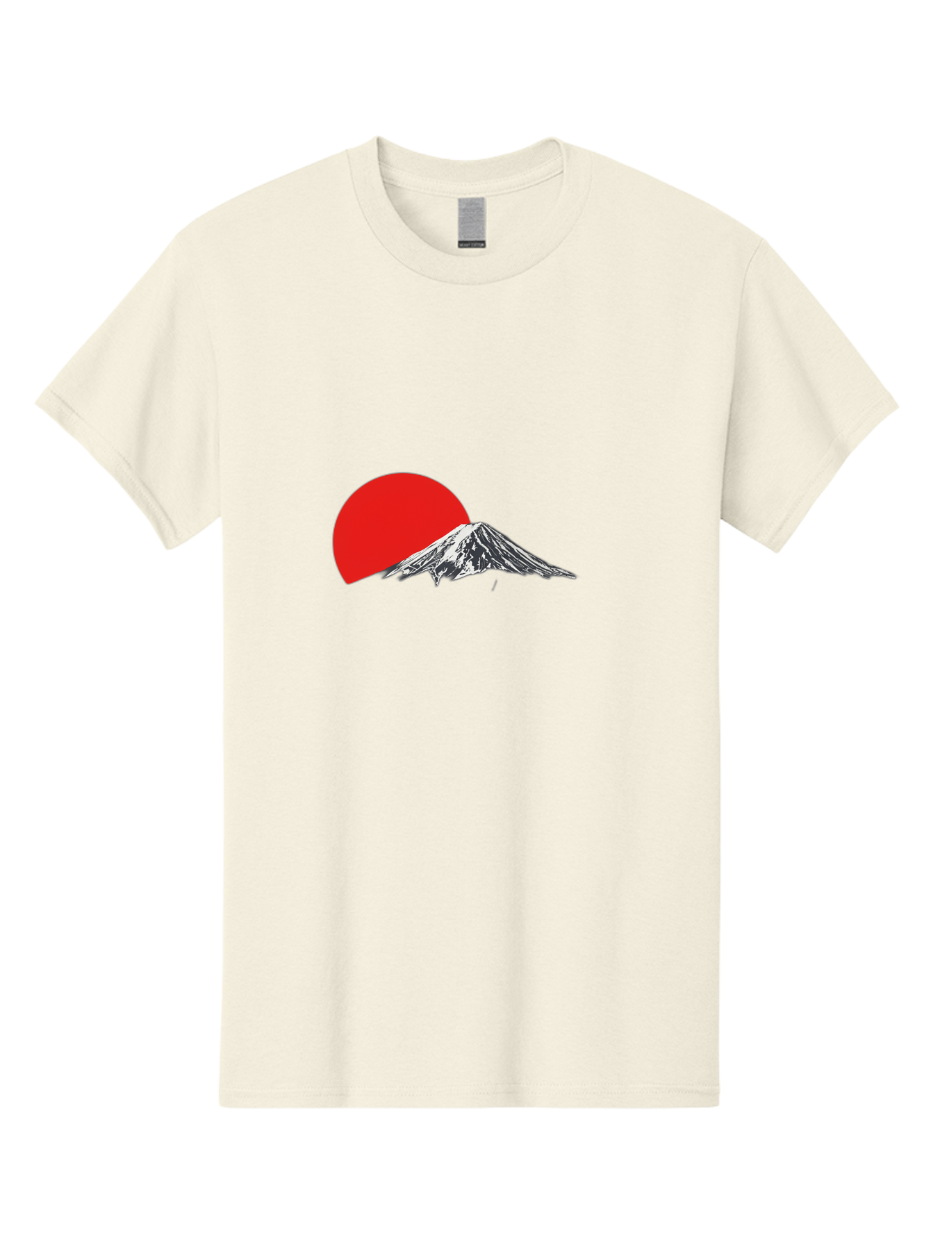 Mount-Fuji-Sunset Men'S Graphic Tee, 100% Cotton, Comfortable Casual Summer Wear, Machine Washable, Mount Fuji Landscape, Red Sun, Mountain Scenery, Serene Landscape, Japanese Culture, Iconic Landmark, Minimalist Design, Simple Art Bad976 4