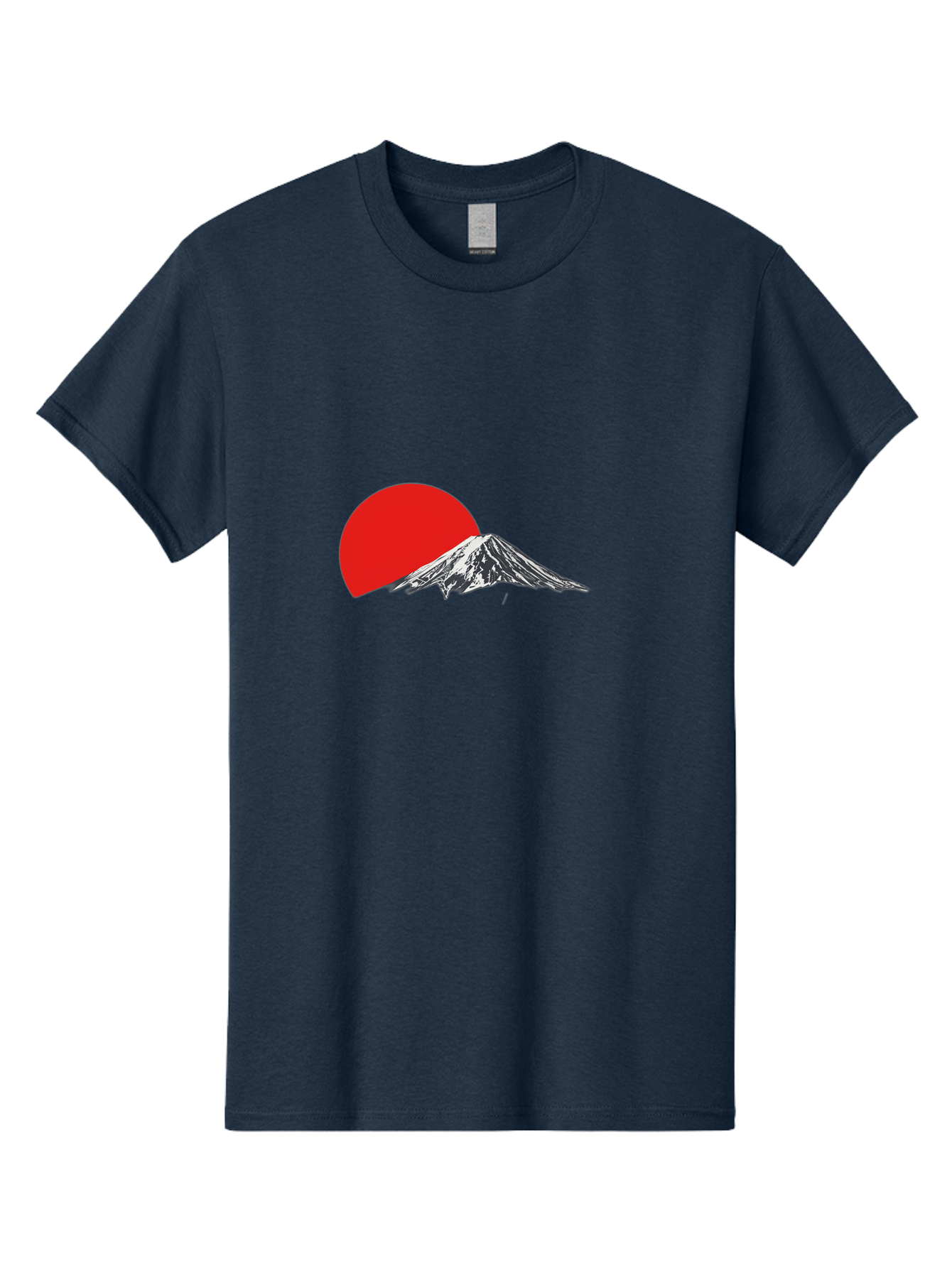 Mount-Fuji-Sunset Men'S Graphic Tee, 100% Cotton, Comfortable Casual Summer Wear, Machine Washable, Mount Fuji Landscape, Red Sun, Mountain Scenery, Serene Landscape, Japanese Culture, Iconic Landmark, Minimalist Design, Simple Art Bad976 6