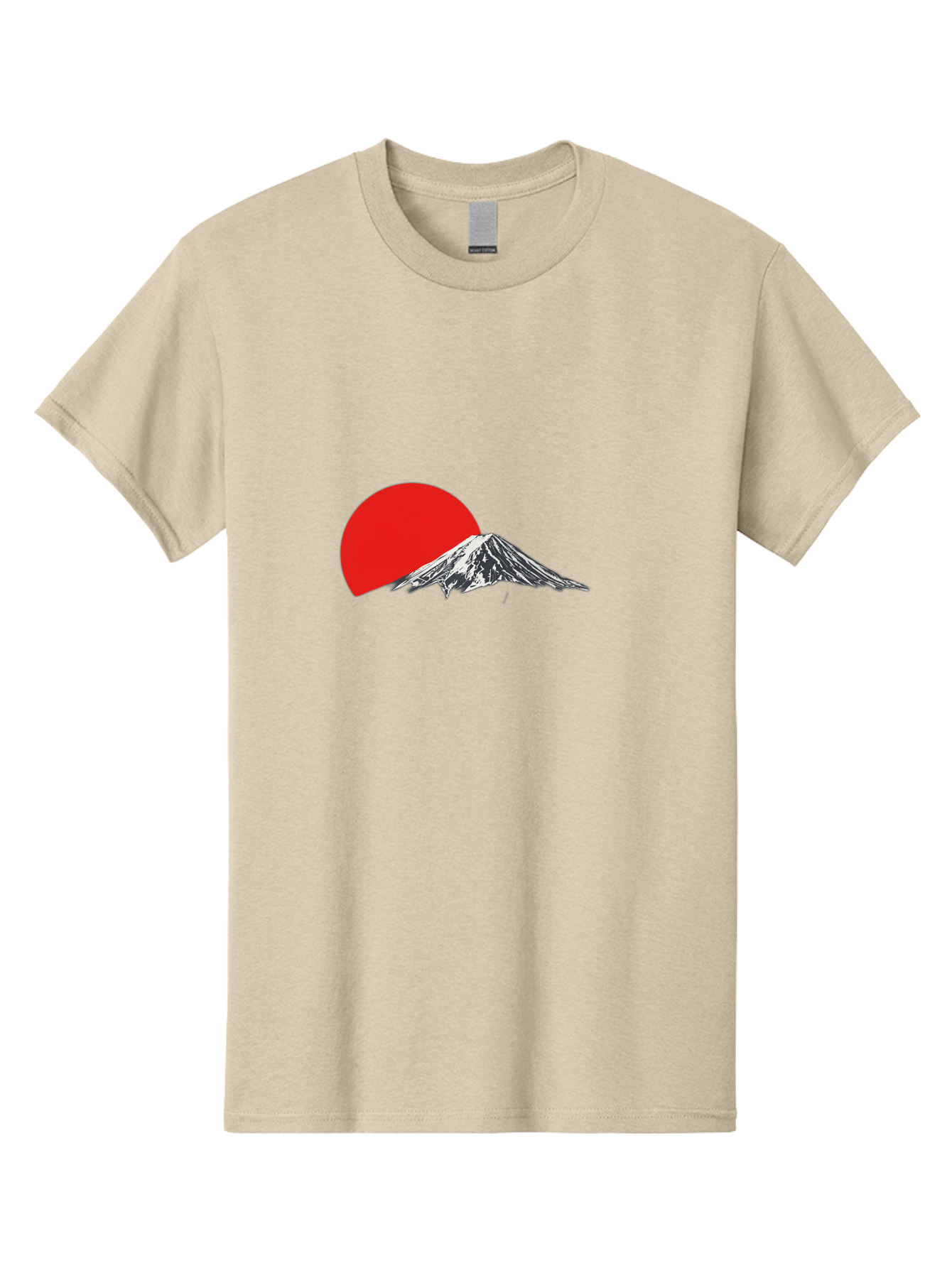 Mount-Fuji-Sunset Men'S Graphic Tee, 100% Cotton, Comfortable Casual Summer Wear, Machine Washable, Mount Fuji Landscape, Red Sun, Mountain Scenery, Serene Landscape, Japanese Culture, Iconic Landmark, Minimalist Design, Simple Art Bad976 13