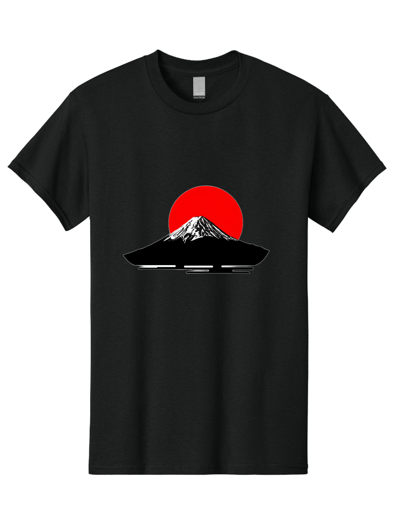 Mount-Fuji Men'S Graphic Tee, 100% Cotton, Comfortable Casual Summer Wear, Machine Washable, Mount Fuji Landscape, Red Sun, Minimalist Design, Iconic Mountain, Japanese Scenery, Striking Silhouette, Simple Shapes, Bold Colors Bad978 15