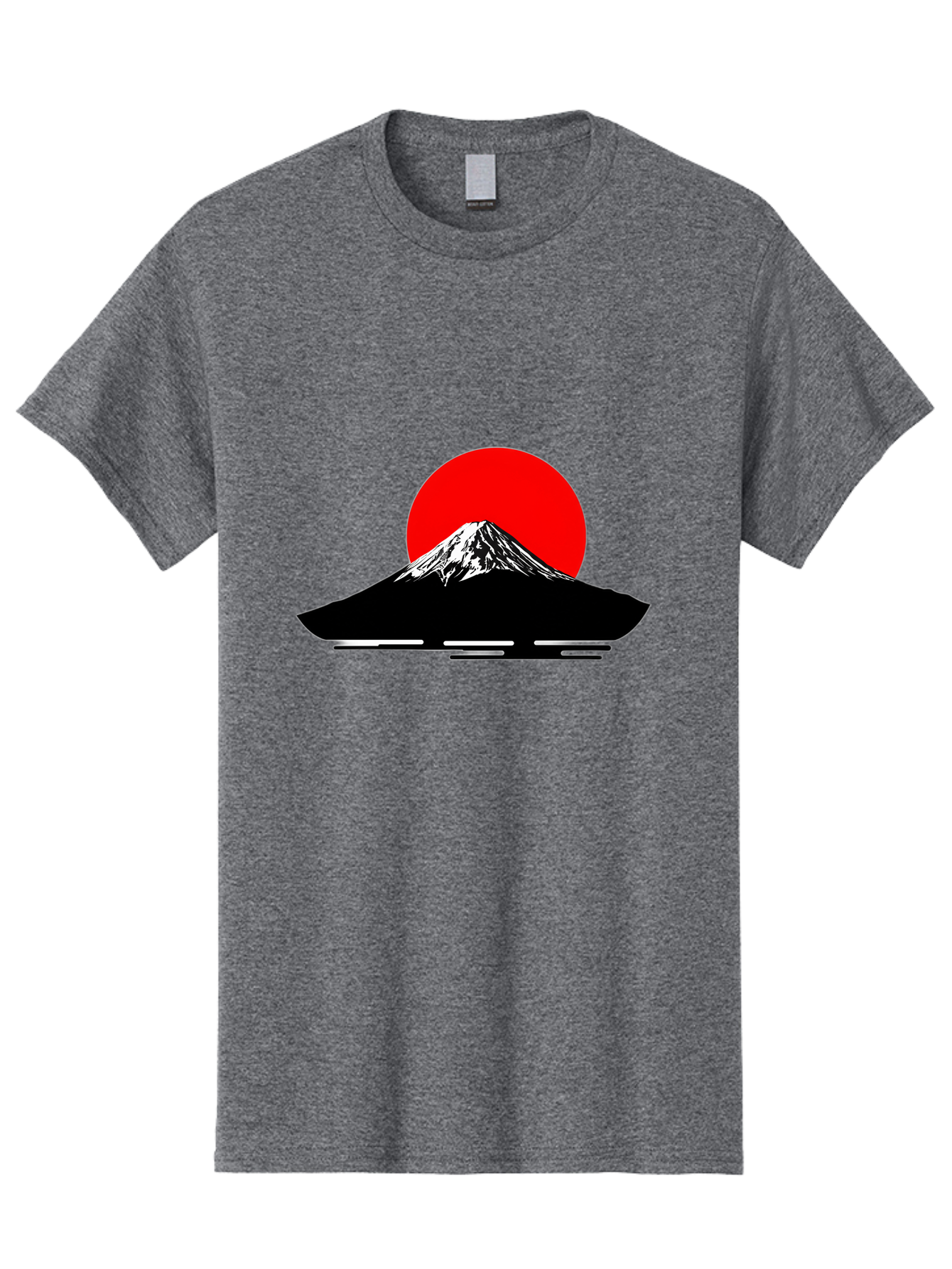 Mount-Fuji Men'S Graphic Tee, 100% Cotton, Comfortable Casual Summer Wear, Machine Washable, Mount Fuji Landscape, Red Sun, Minimalist Design, Iconic Mountain, Japanese Scenery, Striking Silhouette, Simple Shapes, Bold Colors Bad978 6