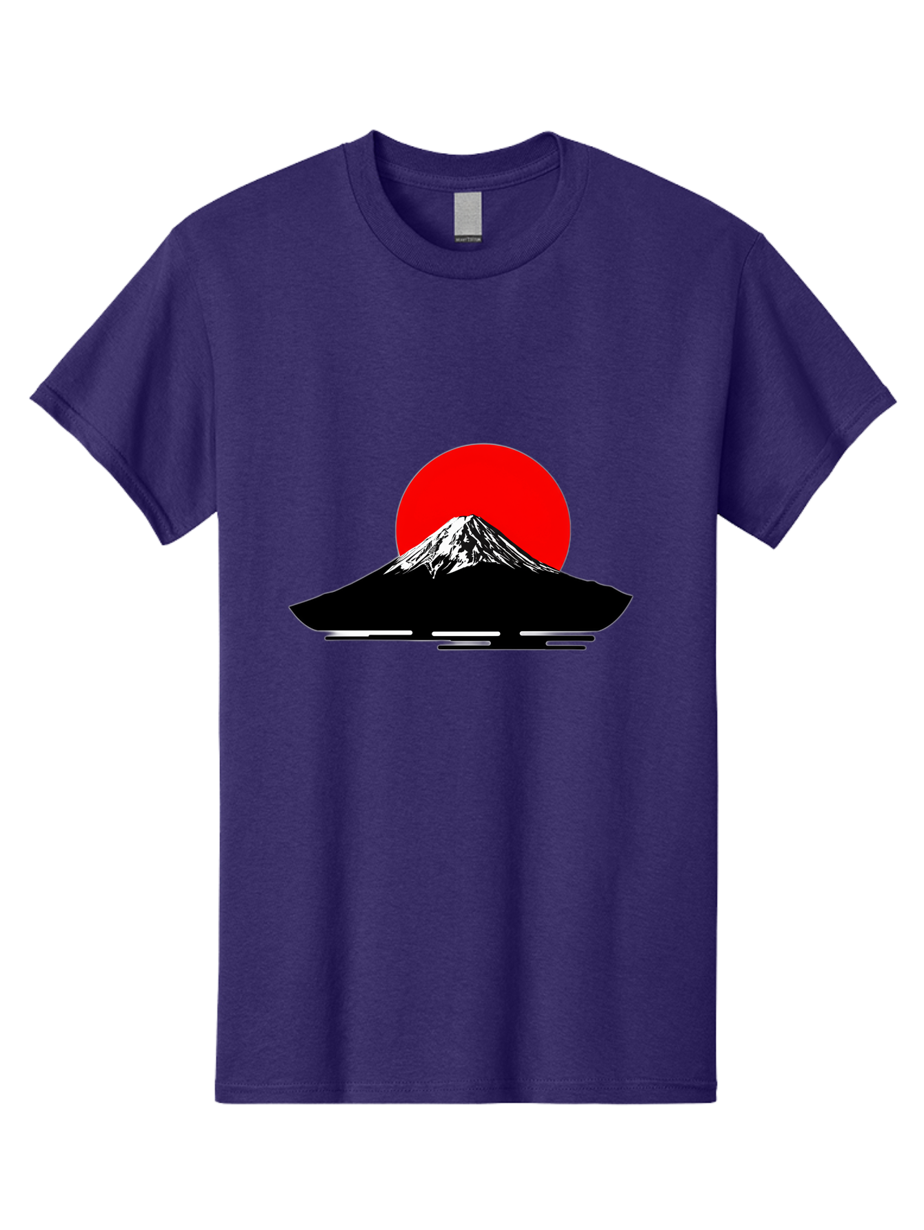 Mount-Fuji Men'S Graphic Tee, 100% Cotton, Comfortable Casual Summer Wear, Machine Washable, Mount Fuji Landscape, Red Sun, Minimalist Design, Iconic Mountain, Japanese Scenery, Striking Silhouette, Simple Shapes, Bold Colors Bad978 13