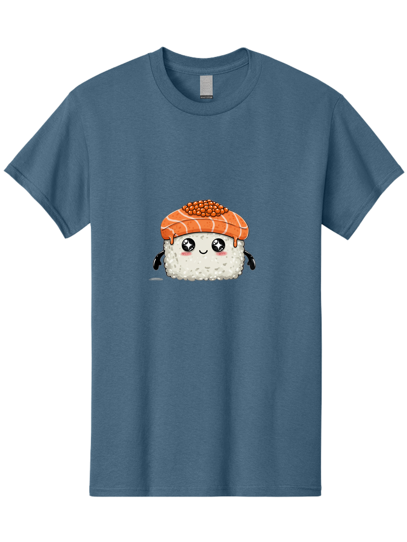Salmon-Sushi-1 Men'S Graphic Tee, 100% Cotton, Comfortable Casual Summer Wear, Machine Washable, Cartoon Sushi, Sushi Character, Salmon Roe Sushi, Cute Food, Anime Style, Kawaii Food, Sushi Art, Japanese Cuisine, Sushi Illustration, Foodie Art Bad983 6