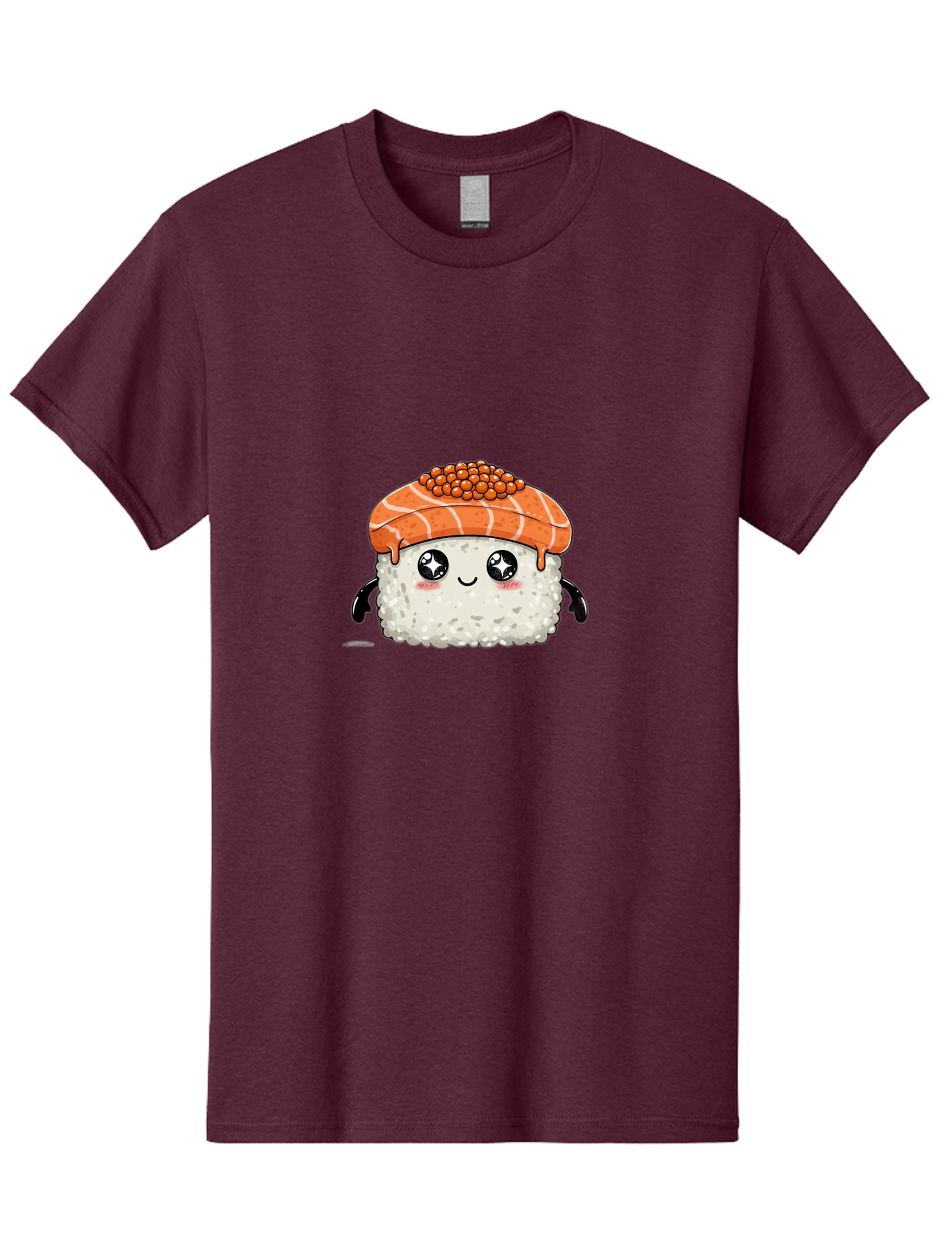 Salmon-Sushi-1 Men'S Graphic Tee, 100% Cotton, Comfortable Casual Summer Wear, Machine Washable, Cartoon Sushi, Sushi Character, Salmon Roe Sushi, Cute Food, Anime Style, Kawaii Food, Sushi Art, Japanese Cuisine, Sushi Illustration, Foodie Art Bad983 11
