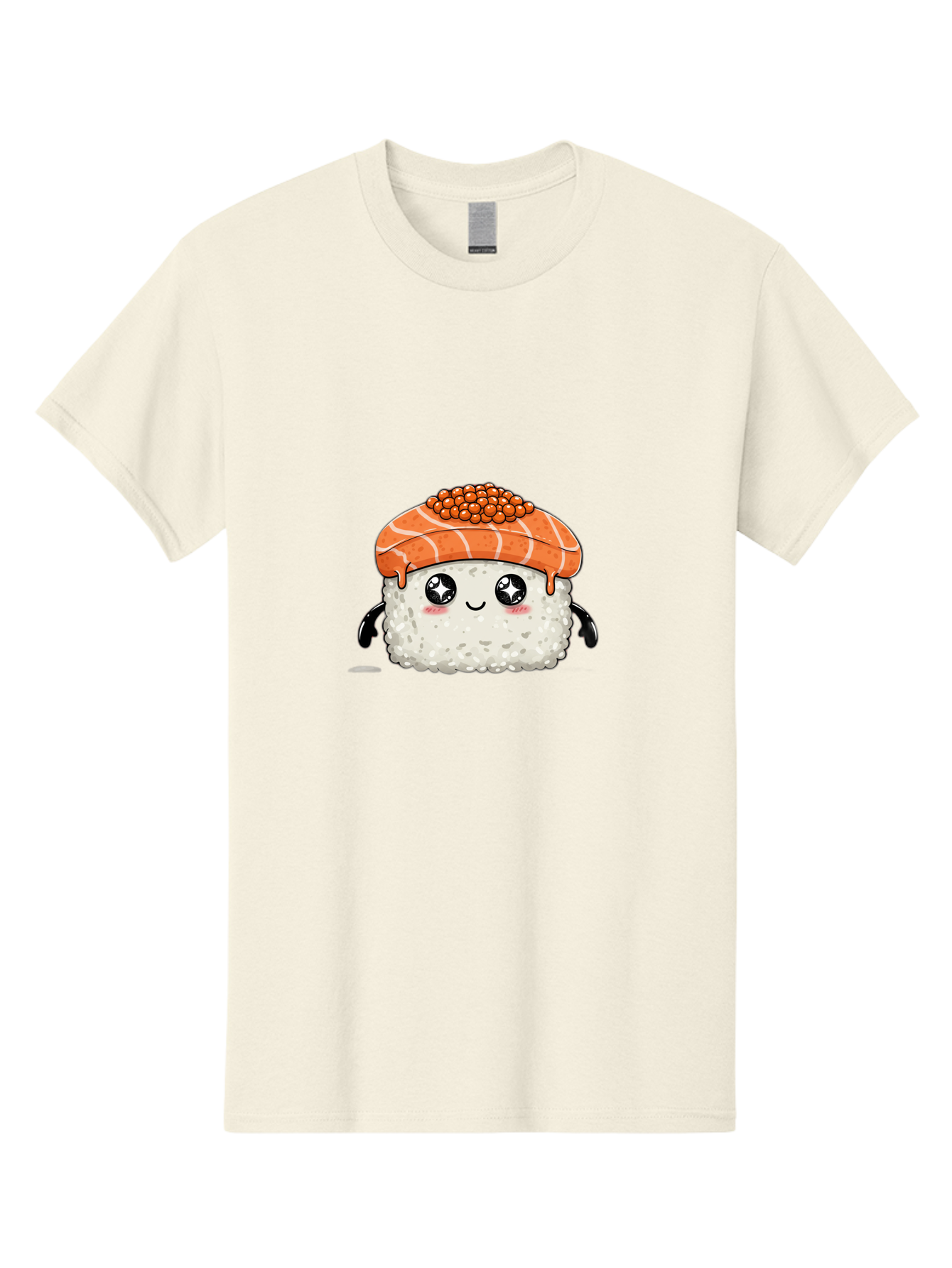 Salmon-Sushi-1 Men'S Graphic Tee, 100% Cotton, Comfortable Casual Summer Wear, Machine Washable, Cartoon Sushi, Sushi Character, Salmon Roe Sushi, Cute Food, Anime Style, Kawaii Food, Sushi Art, Japanese Cuisine, Sushi Illustration, Foodie Art Bad983 7