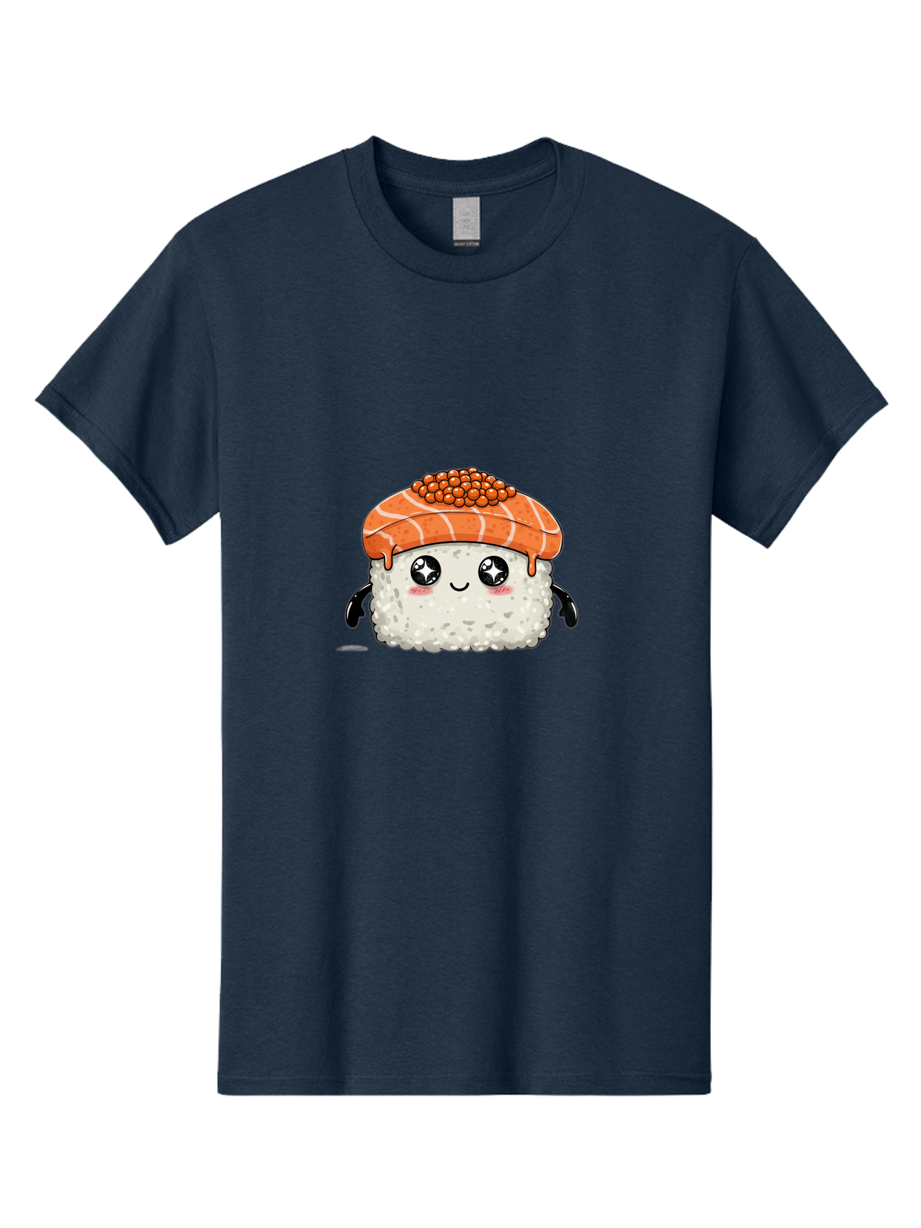 Salmon-Sushi-1 Men'S Graphic Tee, 100% Cotton, Comfortable Casual Summer Wear, Machine Washable, Cartoon Sushi, Sushi Character, Salmon Roe Sushi, Cute Food, Anime Style, Kawaii Food, Sushi Art, Japanese Cuisine, Sushi Illustration, Foodie Art Bad983 4