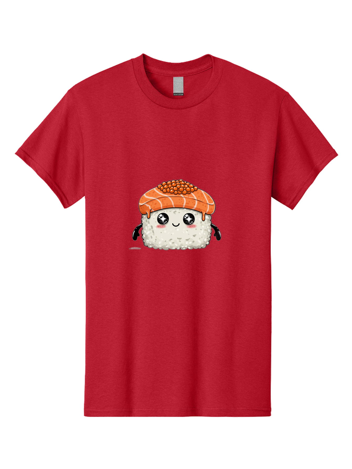 Salmon-Sushi-1 Men'S Graphic Tee, 100% Cotton, Comfortable Casual Summer Wear, Machine Washable, Cartoon Sushi, Sushi Character, Salmon Roe Sushi, Cute Food, Anime Style, Kawaii Food, Sushi Art, Japanese Cuisine, Sushi Illustration, Foodie Art Bad983 3