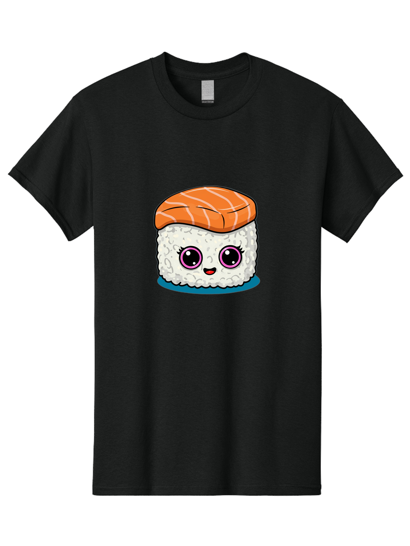 Salmon-Sushi Men'S Graphic Tee, 100% Cotton, Comfortable Casual Summer Wear, Machine Washable, Cartoon Sushi, Cute Sushi, Kawaii Food, Salmon Nigiri, Japanese Cuisine, Adorable Characters, Food Illustration, Sushi Art, Cartoon Character Design Bad988 5
