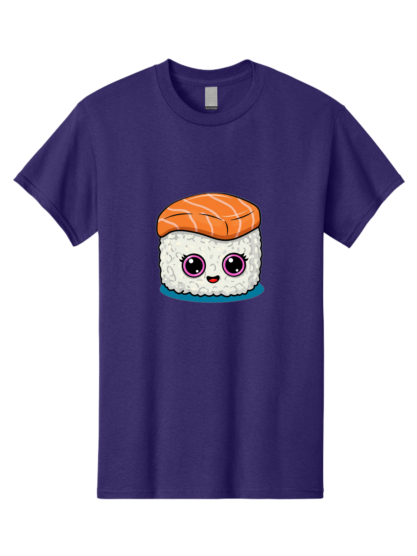 Salmon-Sushi Men'S Graphic Tee, 100% Cotton, Comfortable Casual Summer Wear, Machine Washable, Cartoon Sushi, Cute Sushi, Kawaii Food, Salmon Nigiri, Japanese Cuisine, Adorable Characters, Food Illustration, Sushi Art, Cartoon Character Design Bad988 13